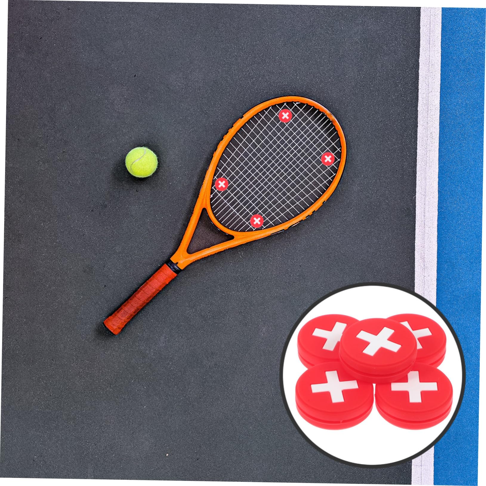 Toddmomy Silicone Tennis Racket Dampeners 5pcs Flag Design for Vibration Reduction
