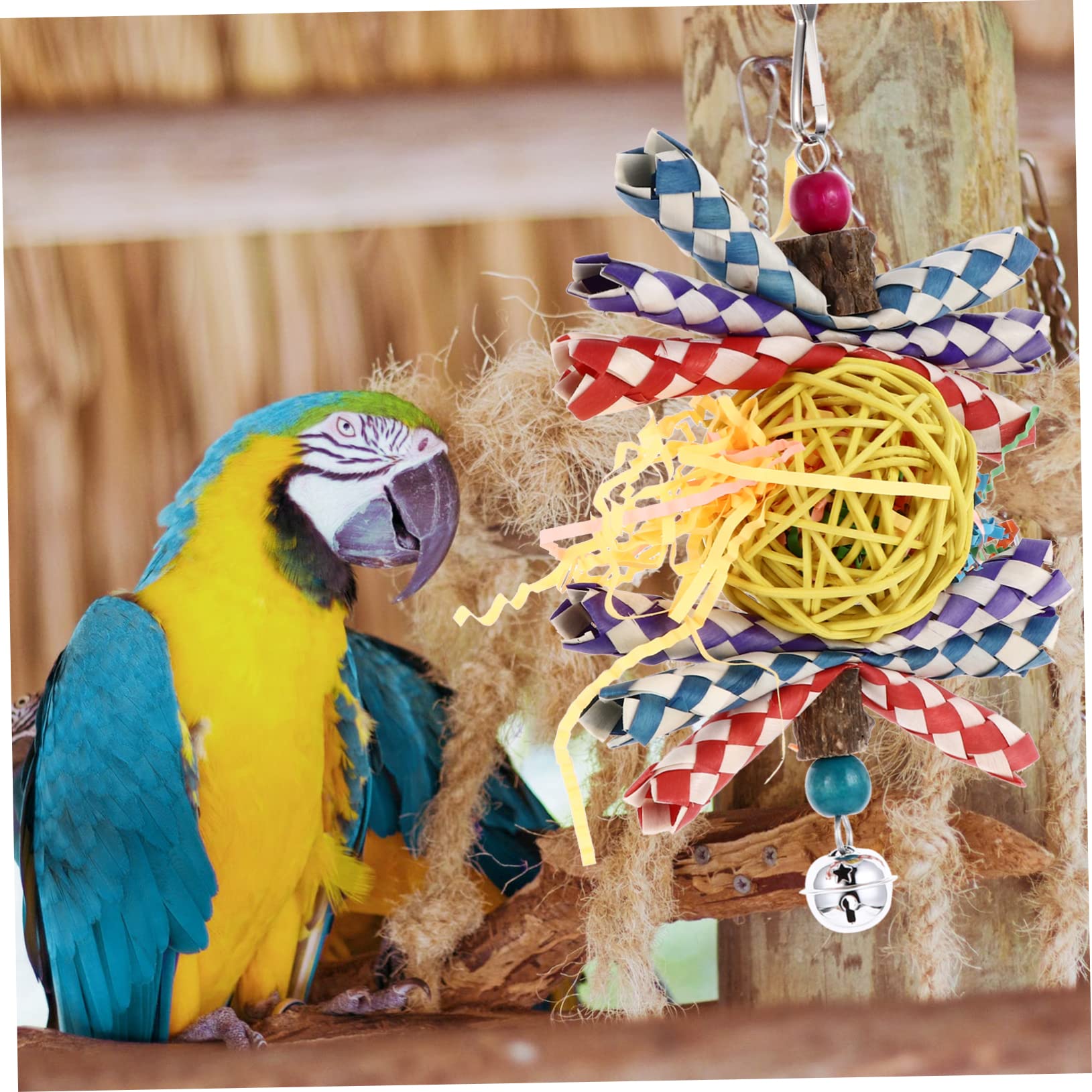 Angoily 2pièces Jouet à Mordre pour Perroquet Accessoire pour Oiseaux Stimule Activité Physique Et Réduit Ennui pour Perroquets De Petite Et Moyenne