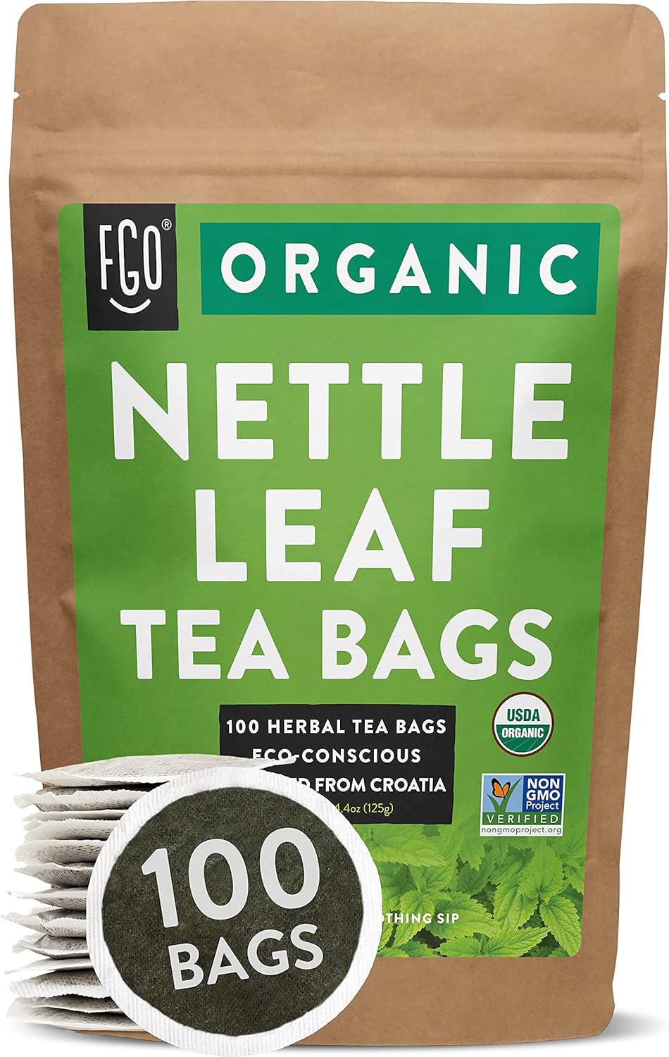 Organic Nettle Leaf Tea Bags 100 Tea Bags EcoConscious Tea Bags in