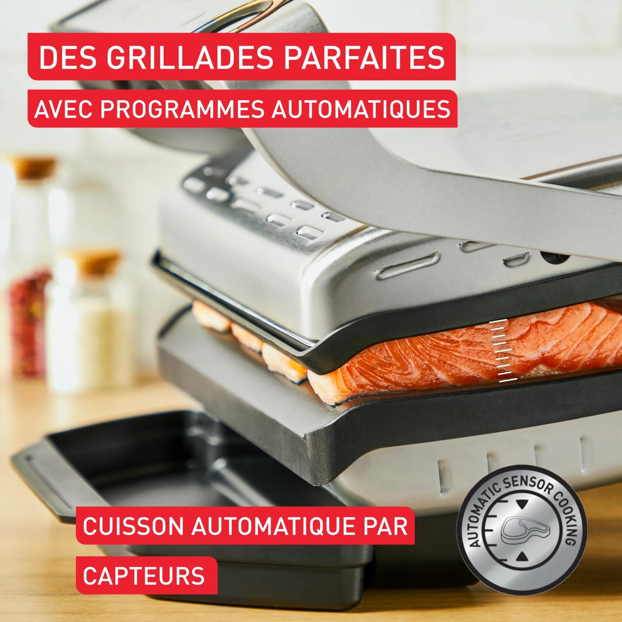 Tefal Plaques à Plancha, Plaques à Griller, Compatible OptiGrill + / OptiGrill Elite, Moulé anti-adhérent, Idéal pour les ingrédients délicats, XA728810
