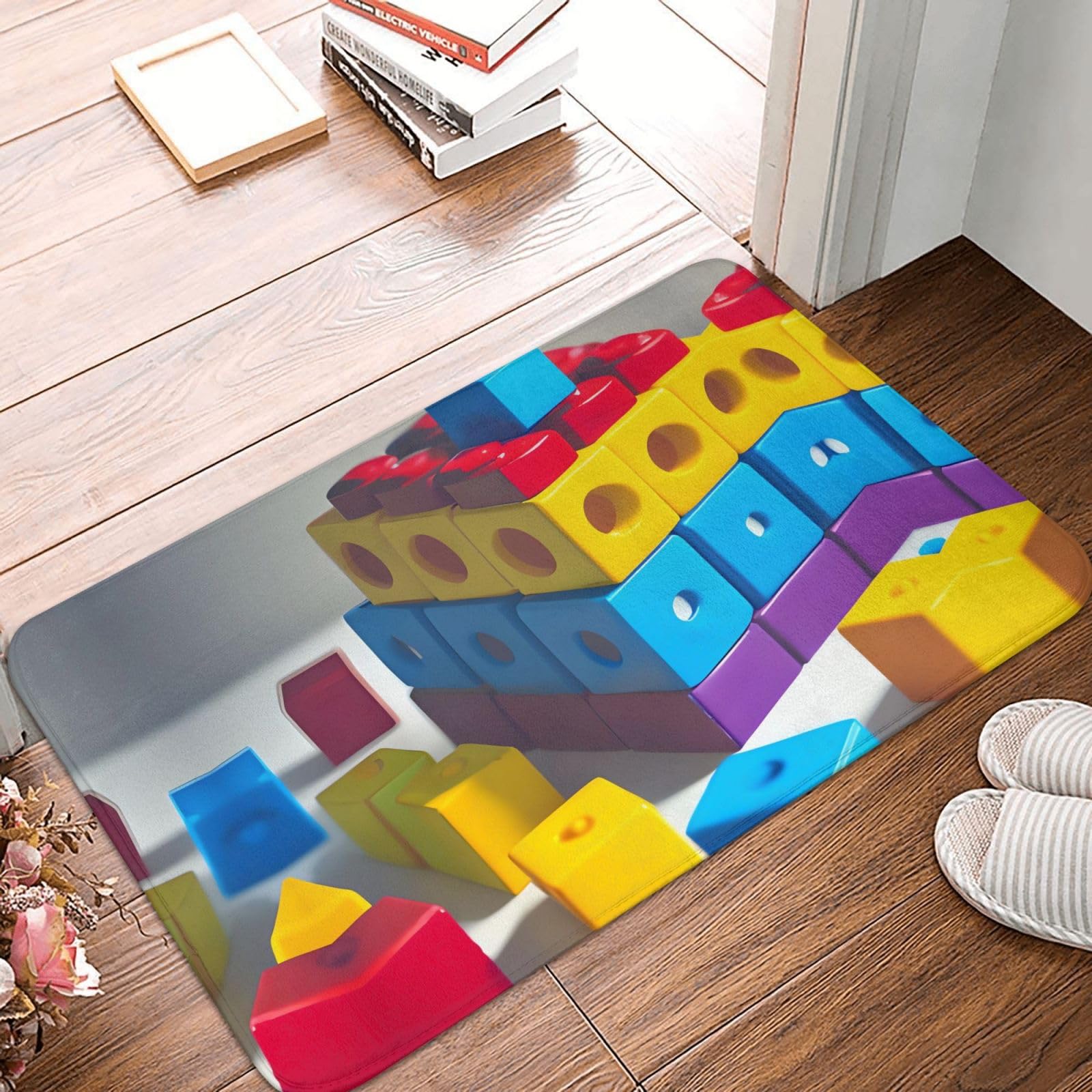 Zerbino In Flanella Antiscivolo 40x60 Cm | Tappetino Assorbente Lavabile Per Esterno/Interno | Regalo Di Natale Per Porta D'Ingresso - 5