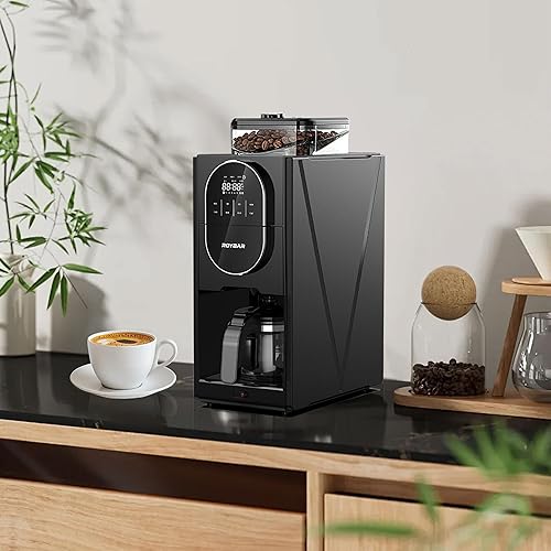 Miniatura 9 de Cafetera con molinillo, cafetera programable caliente y fría con jarra de vidrio de 22 onzas, máquina de café ajustable totalmente automática para