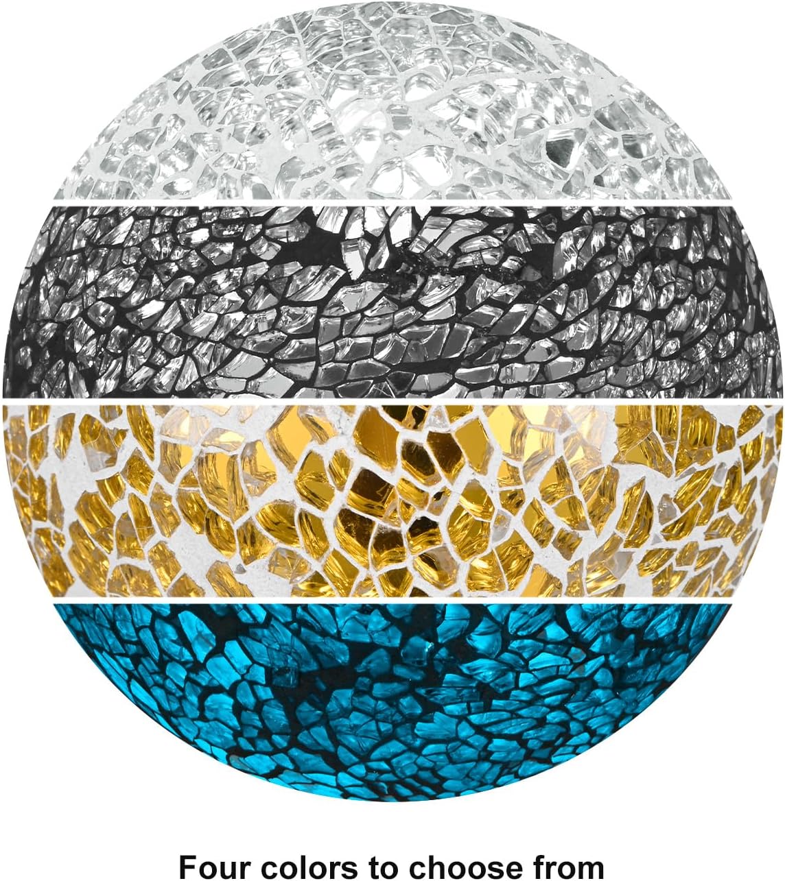 M METERXITY 3-Pack Decorative Ball for Bowls, 3 Inch Mosaic Glass Balls Decorative Glass Orbs for Home Decor/Dining Tables/Wedding Party/Coffee Table/Centerpiece Decor [Black]