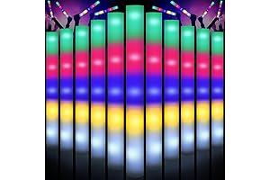 28 Count Multicolor LED Foam Sticks with 5 Light Modes - Party Supplies