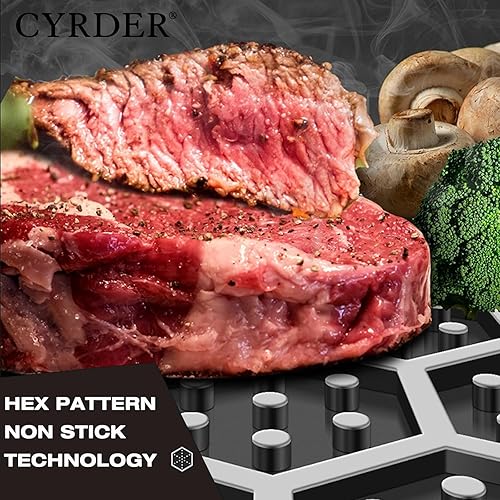 Miniatura 3 de Juego de sartenes antiadherentes, sartenes de 8, 10 y 12 pulgadas, 6 sartenes híbridas antiadherentes de acero inoxidable 1810 con tapa, compatible