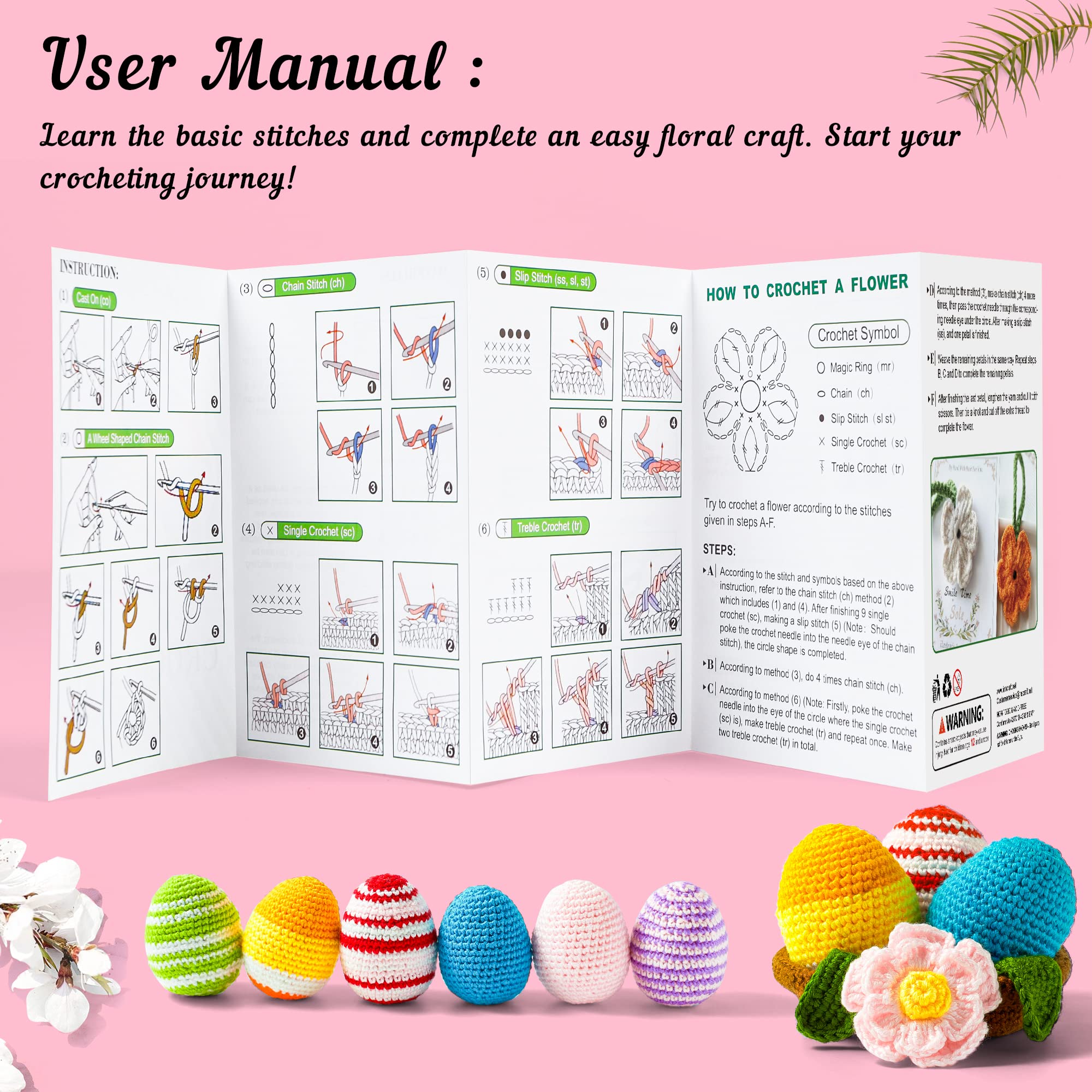 Inscraft - Kit de hilo de ganchillo para principiantes, adultos y niños, incluye madejas acrílicas de 1509 m, 30 colores, manual de usuario, ganchos, bolsa burdeos, etc., amigurumis y proyectos, juego