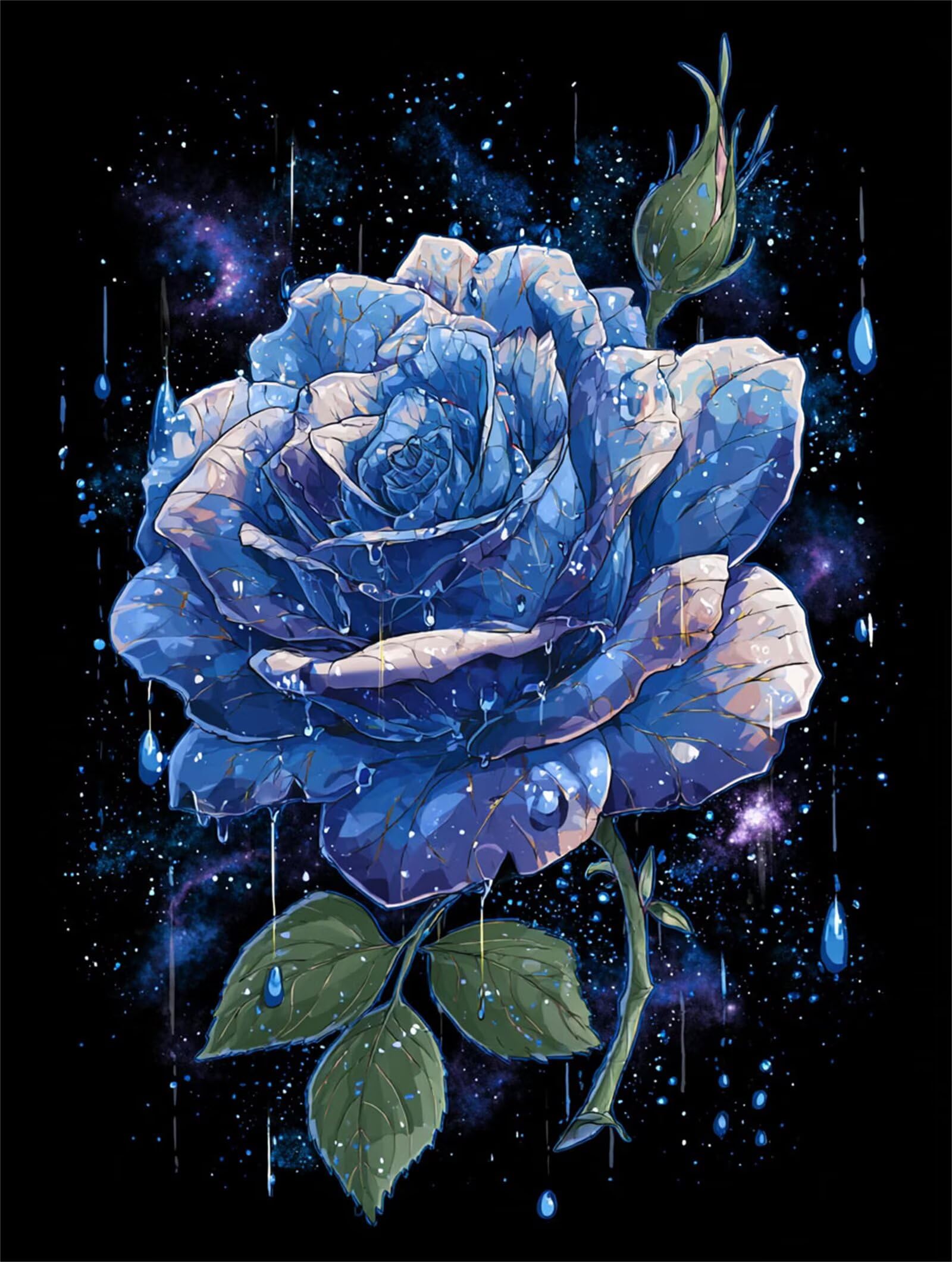 Dipingere con i Numeri Adulti Fiori, Il cielo stellare Dipingere con i Numeri Bambini DIY Kit, Set Premium con Pennelli, Decorazione Casa & Creativo Regalo, Attività di Tempo libero 90x120cm z-203