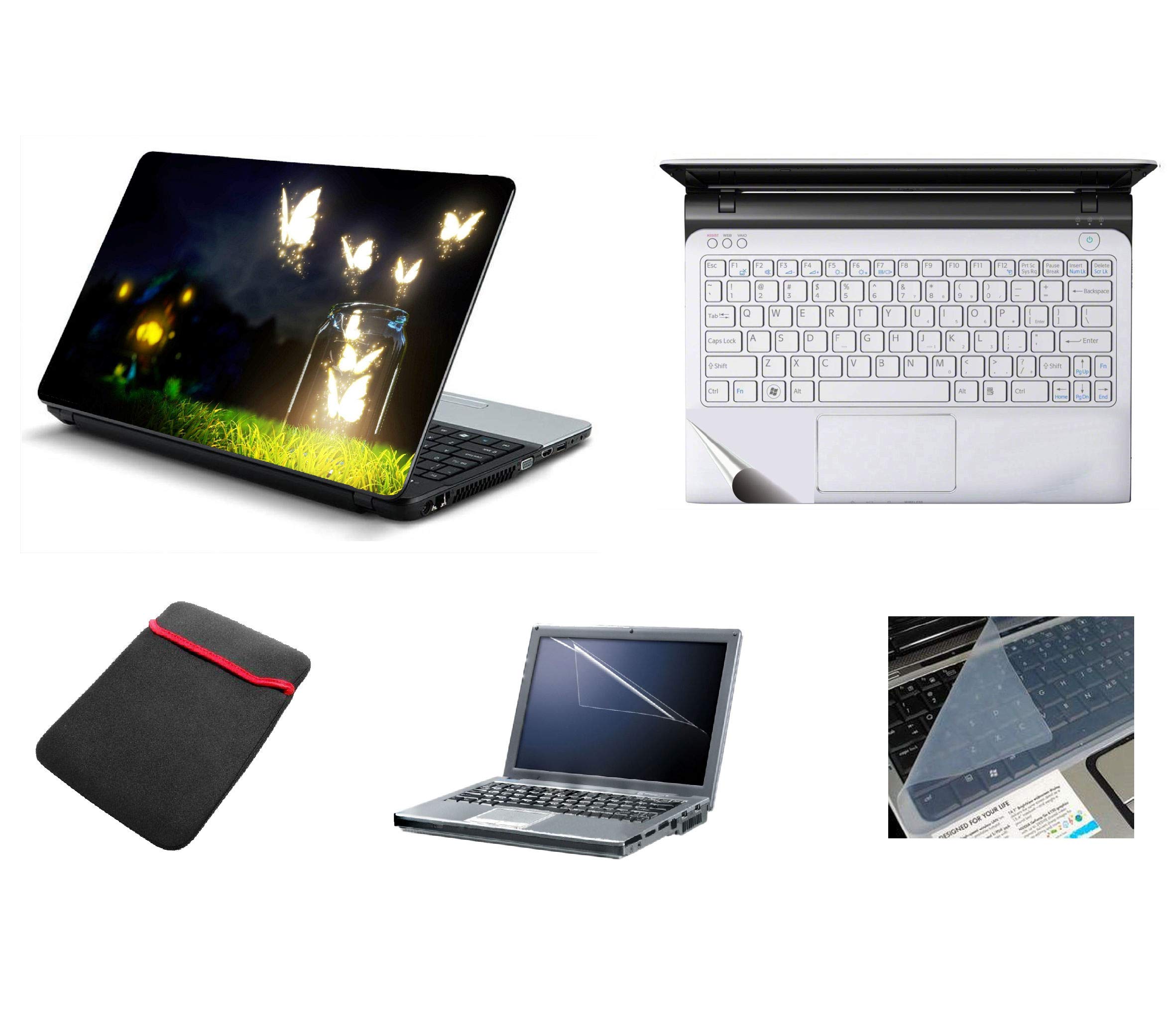NAMO ART 5 in 1 Butterfiles Freedom 15.6 inch Skin, Sleeve, Screen Protector, Keyboard Protector and Trackpad Skin for All Laptop/Notebook (B074LVBD19) Amazon Price History, Amazon Price Tracker