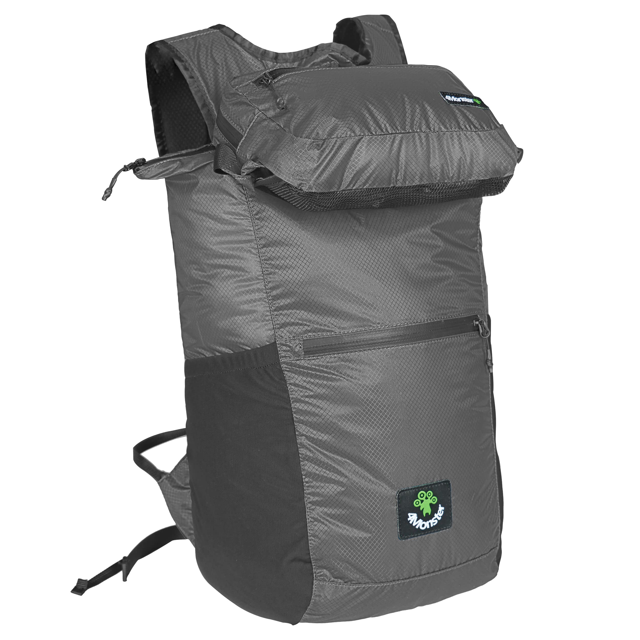 4Monster Zaino da escursionismo, 2 in 1, impermeabile, leggero, portatile, per viaggi, campeggio all'aperto