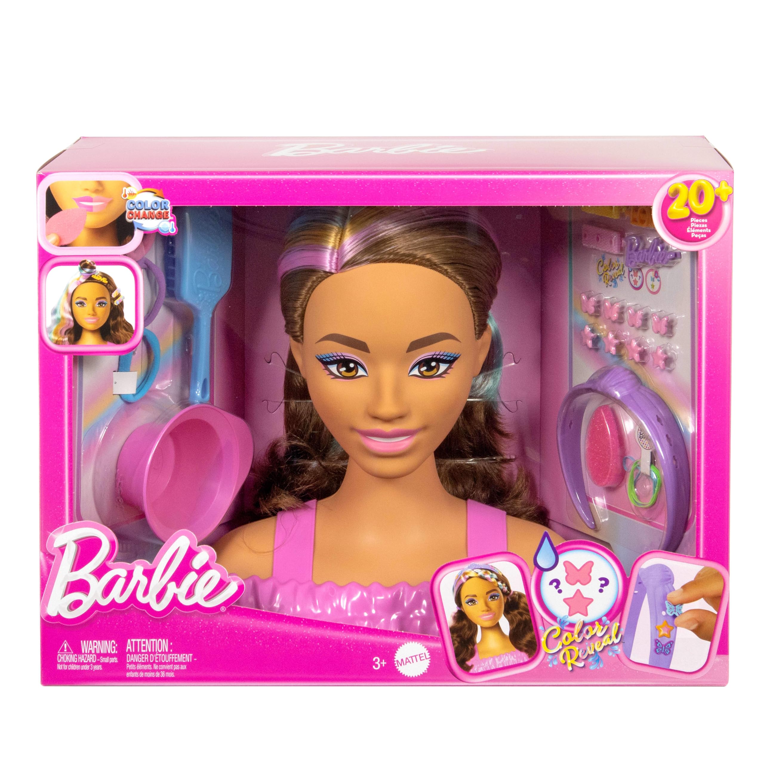 BARBIE - TESTA PETTINABILE DELUXE, CAPELLI BIONDI CON OLTRE 20 ACCESSORI PER ACCONCIATURE - Toys Center