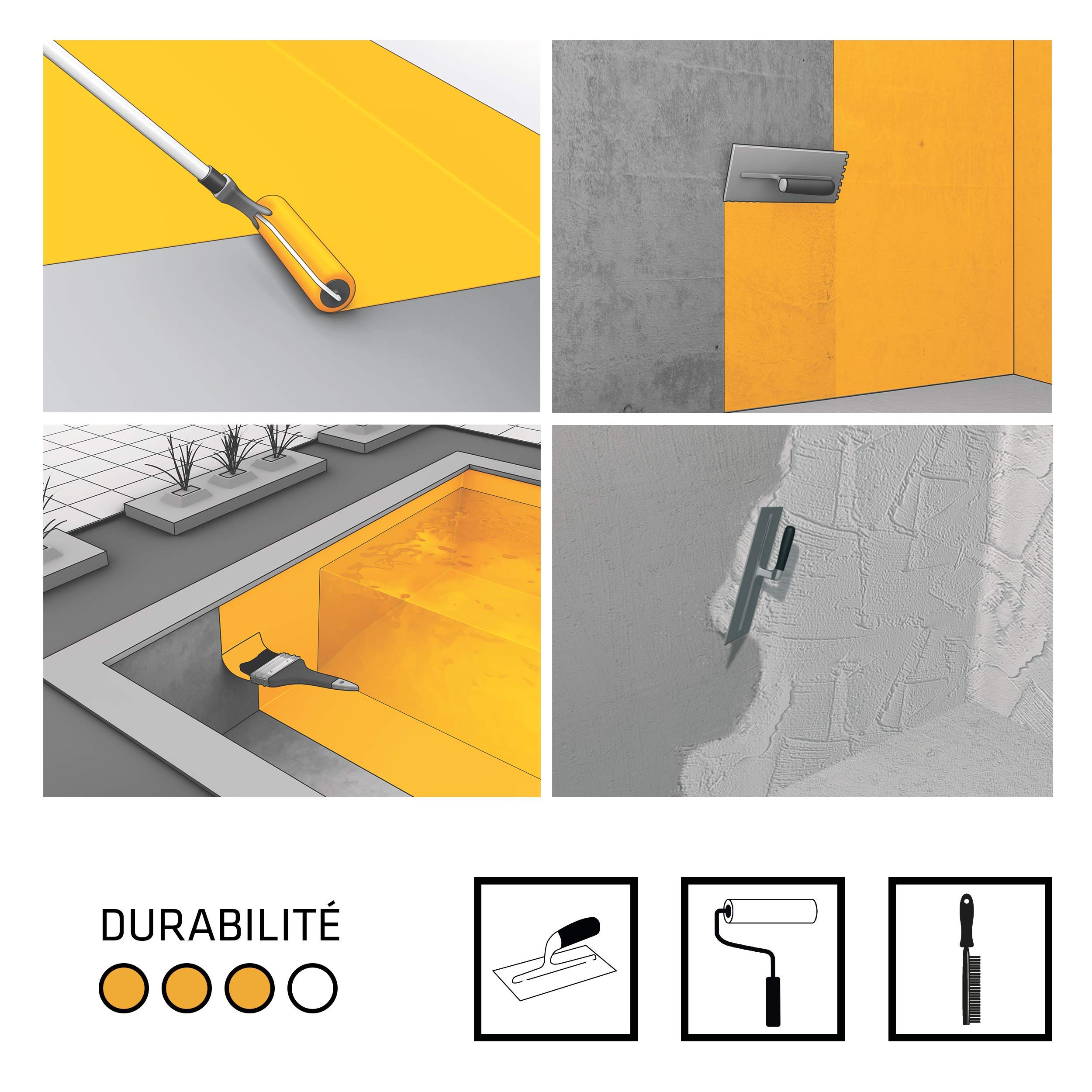 SIKA SikaTop Enduit Peinture Piscines et Caves, Complément d'imperméabilisation en kit, 6,16kg, Blanc