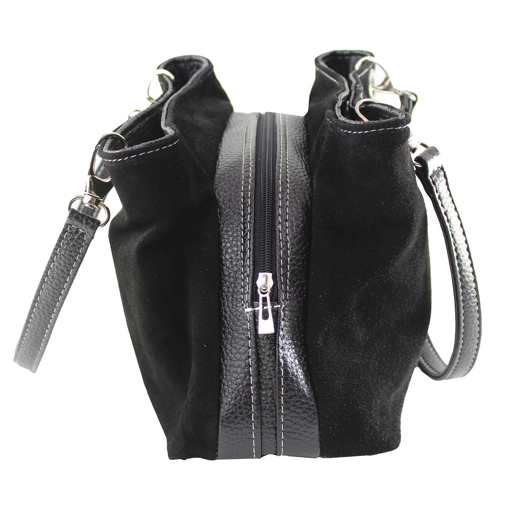 Chicca Borse CTM Borsa a Mano da Donna in Vera Pelle Scamosciata Made in Italy - 32x20x14 cm