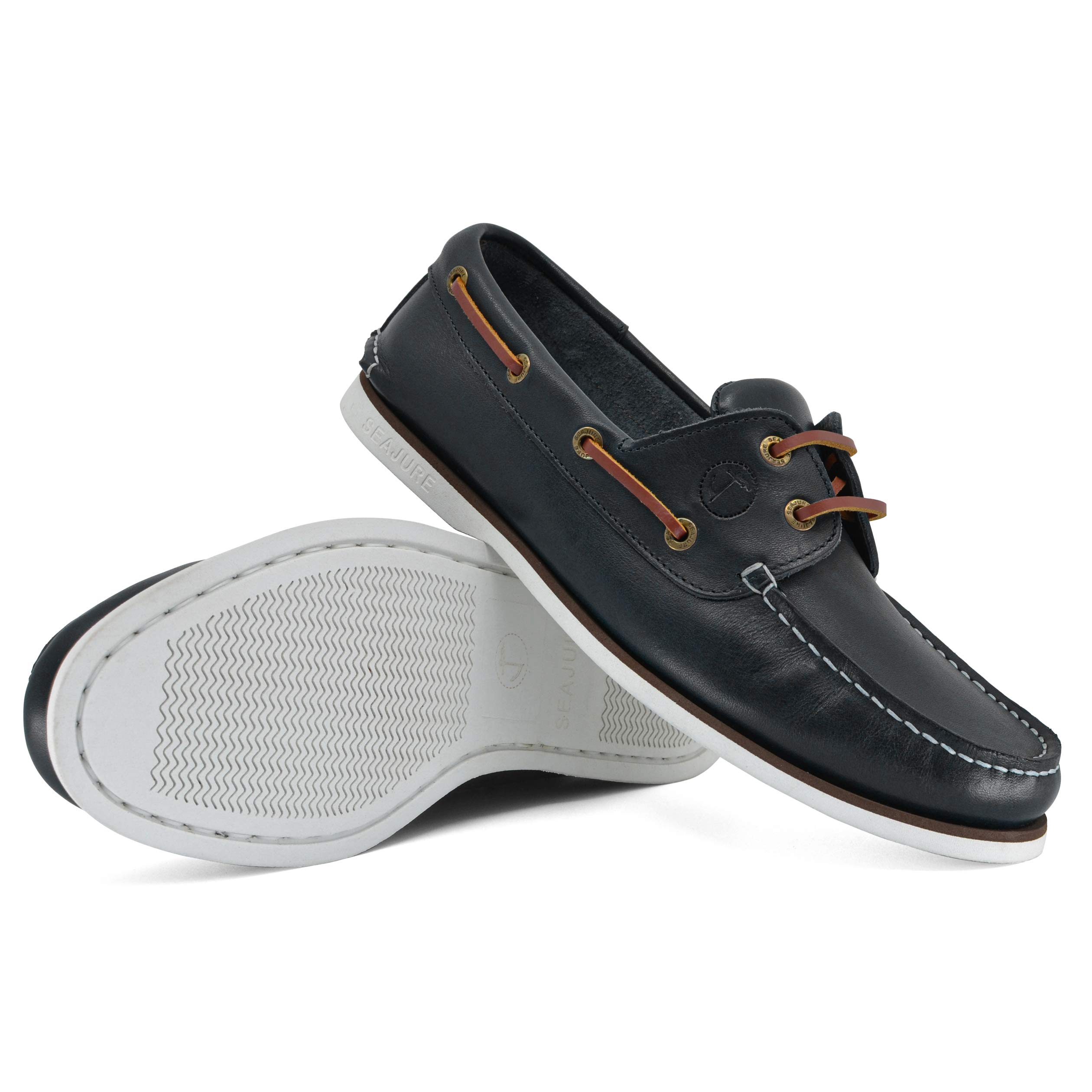 Seajure Damen Bootsschuhe Zlatni marineblaues Leder