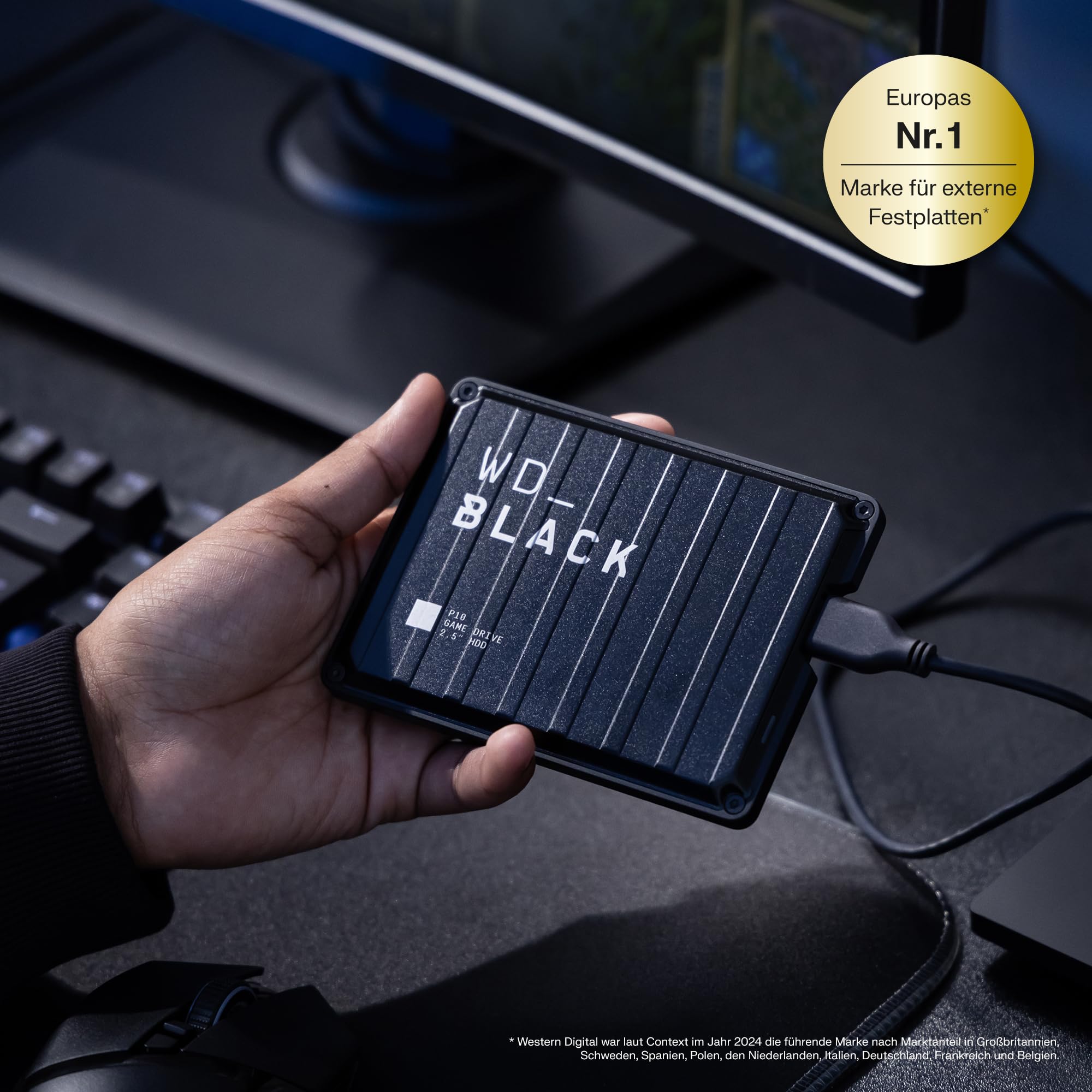 WD_BLACK P10 Game Drive 2 TB Externe Gaming Festplatte Schwarz