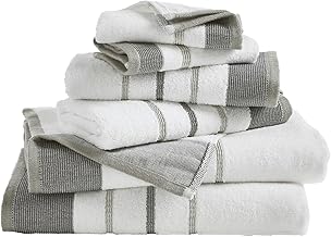 Great Bay Home Decorative Bath Towel Set - Luxury Cotton 6 Piece Towel Set - Luxurious, Ultra-Soft, Durable Towels for Bathroom Decor (Dark Grey/Light Grey)