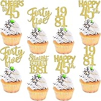Vista 97 de 30 piezas de decoraciones para pastel de cumpleaños número 10, decoraciones de cupcakes negras con brillo, 10 feliz cumple, directo desde 2016, 10