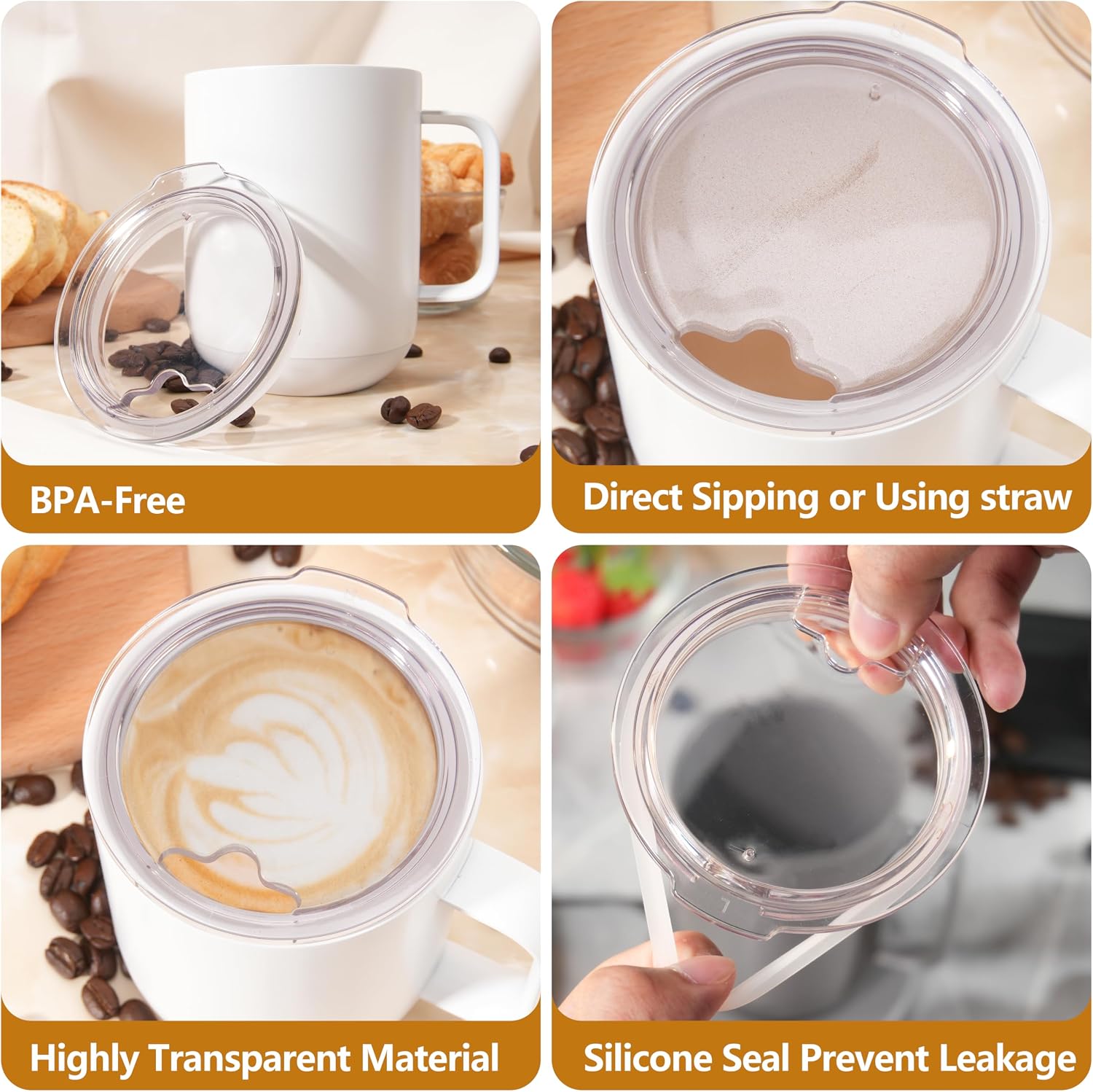 1 Pack Cup Replacement Lid Compatible with 10oz Ember Temperature Control Smart Mug 2, Coffee Mug Lid, Ember Mug Accessory, Special Holiday Gift (Cup Not Included) image 3