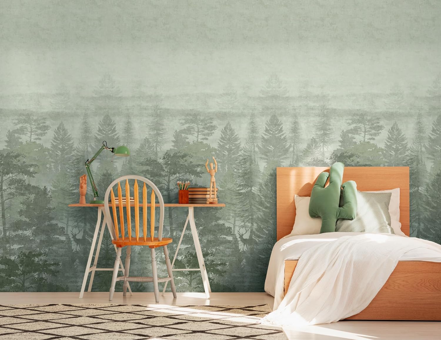 A.S. Création Lilly & Luis 770691 Children's Bedroom Wallpaper Durable Non-Woven Wallpaper in Forest Look 8.80 m x 0.53 m Green Made in Germany