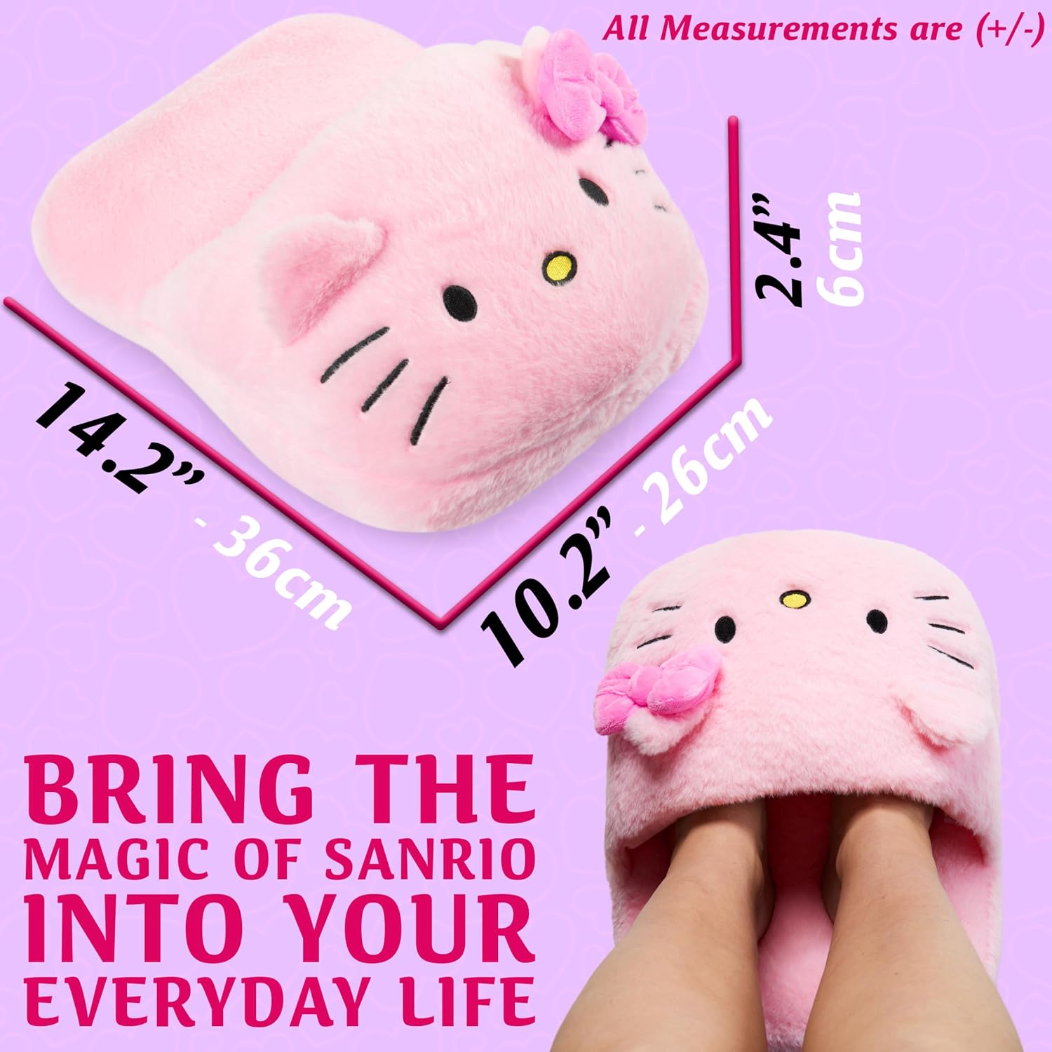 Get Trend Hello Kitty Sanrio Foot Warmer for Teens Women, Non-Electric Slipper for Cold Feet Muscle Pain Kawaii Christmas Secret Santa Gifts for Her (Pink Hello Kitty)
