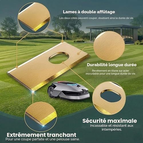 Intckwan 36x Lames de Rechange, Compatibles avec Tondeuses Robot Dreame Série A1/A2/A1 Pro/A1 Ultra/M1/M2, Lames en Acier Inoxydable Revêtues de Titane 0,9 mm avec Boîte de Rangement - 5