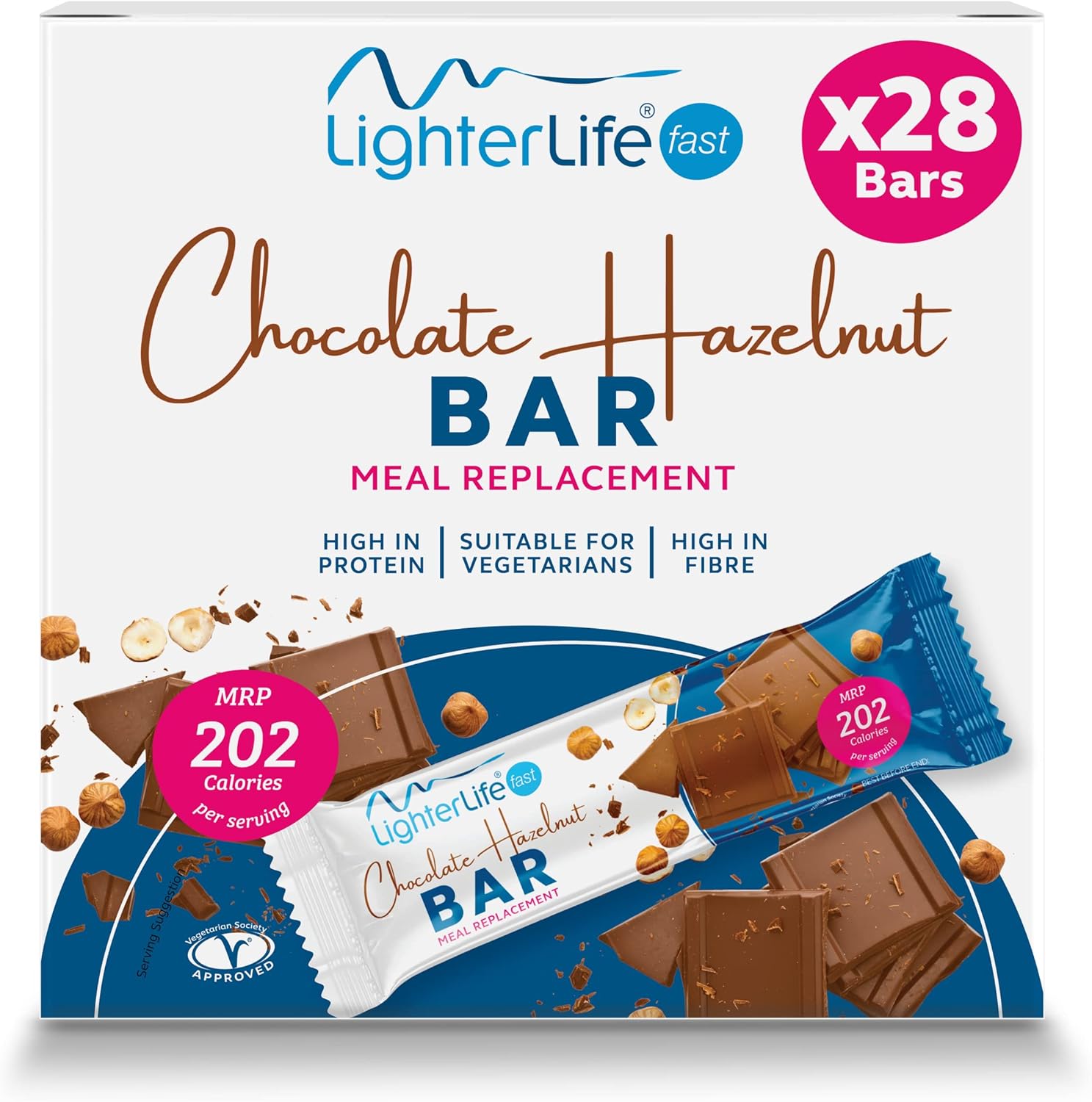 LighterLife Chocolate Hazelnut Bar, Weght Loss Meal Replacement Bar