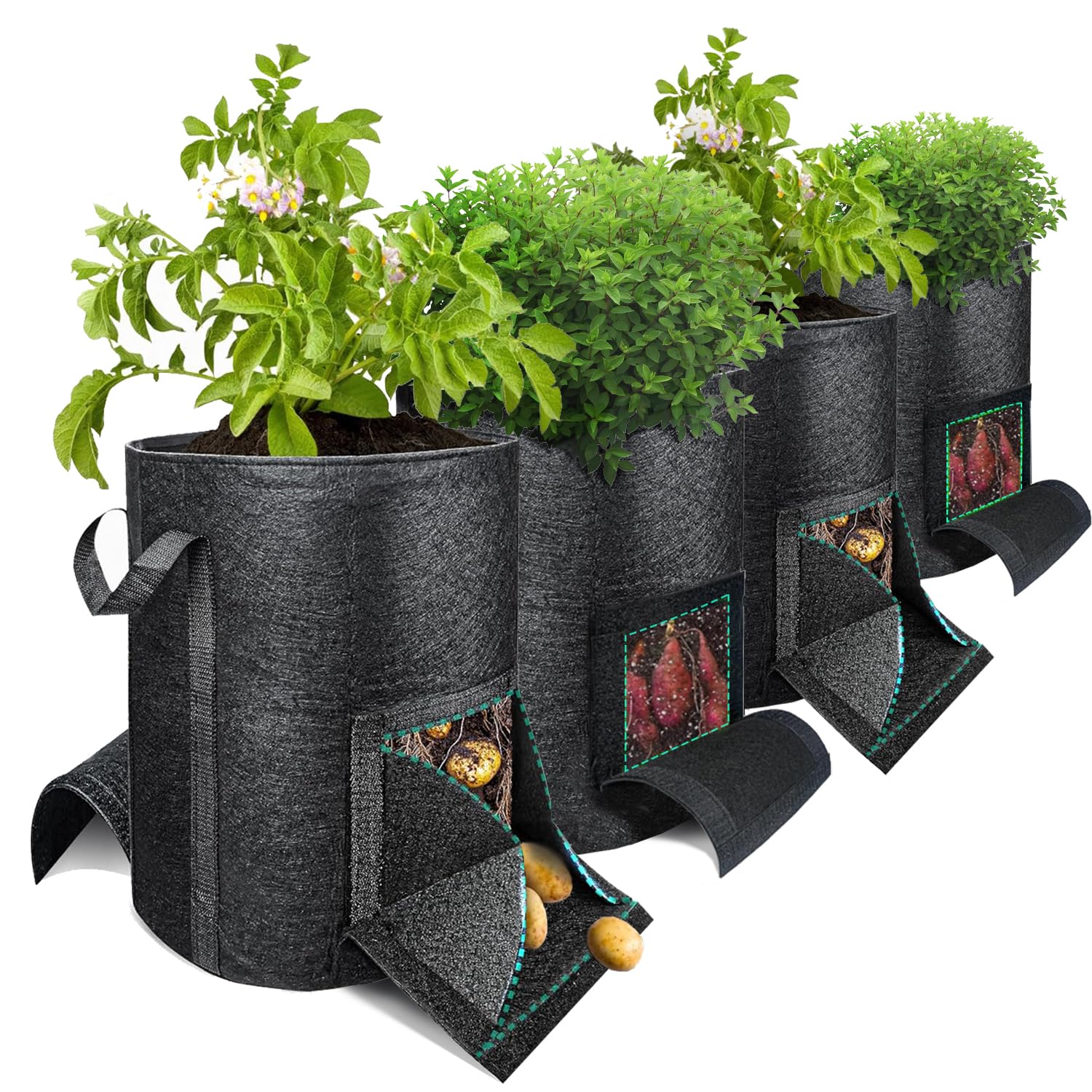 YFDB 4-Pack 15-Gallon Potato Grow Bags