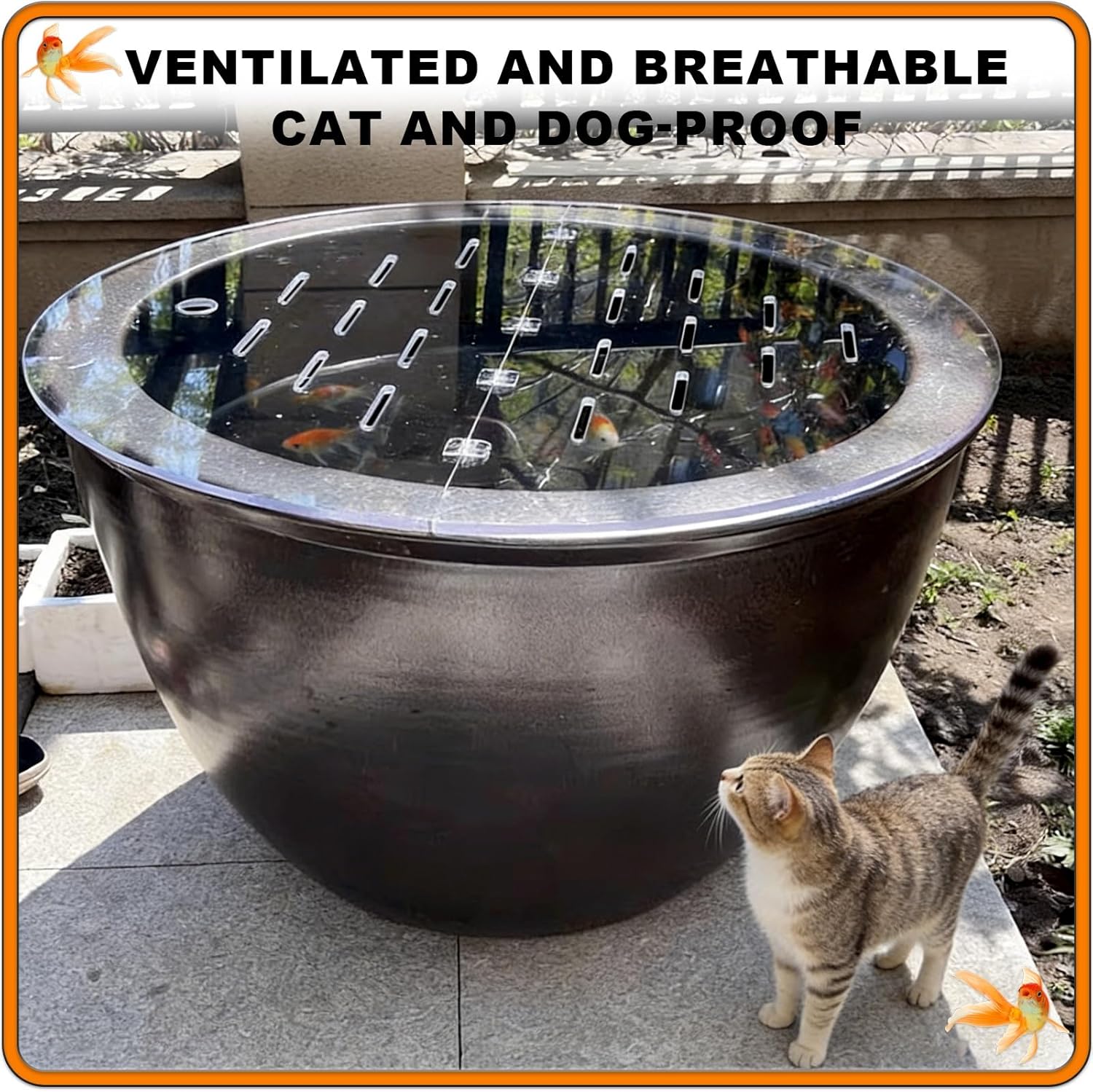 Round Acrylic Plate Fish Tank Cover, Clear Acrylic 12/14/16/20/24/28/30/39 Inch Aquarium Anti Jump Lid, with Pre-Cut Holes & Hinge(39.4"/100cm)