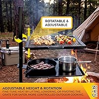 Vista 4 de GameMaker Parrilla de Cocina de Fuego Abierto – Parrilla de Fogata Portátil para Cocina de Llama Abierta, Fogatas, Anillos de Fuego al Aire Libre