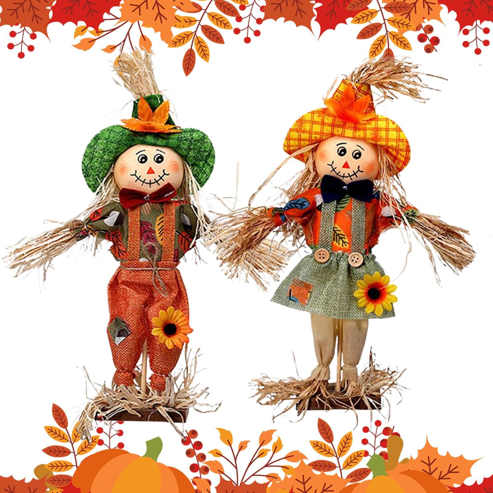 Scarecrow Decor - Halloween Harvest Scarecrow Decoration, Outdoor Scarecrows, Fall Scarecrows Garden Small Autumn Scarecrowss Decoration For Thanksgiving, Party, Outdoors