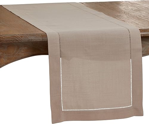 Vista 6 de SARO LIFESTYLE Mantel de borde cosido con dobladillo, marfil, 60"x60