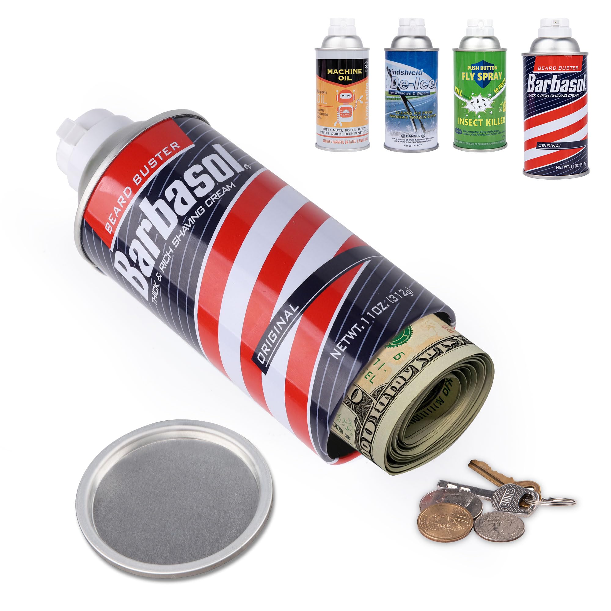 Diversion Safe Fack Can with Secret Compartment- Large Capacity Hidden Storage for Cash Jewelry and Valuables (Red and Blue)