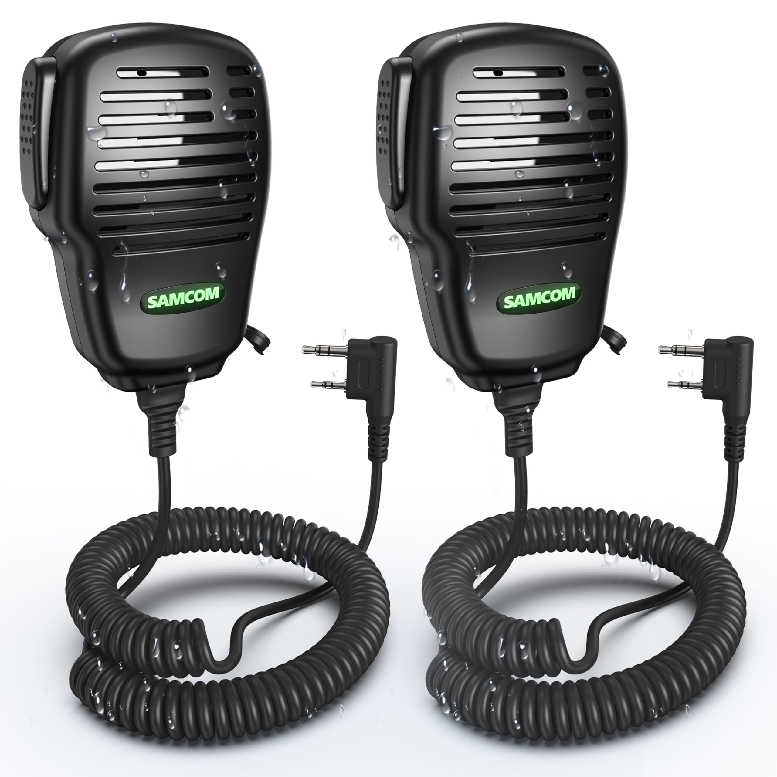 Amazon.com: SAMCOM Walkie Talkie Speaker Mic IP67 Waterproof 2 Pin