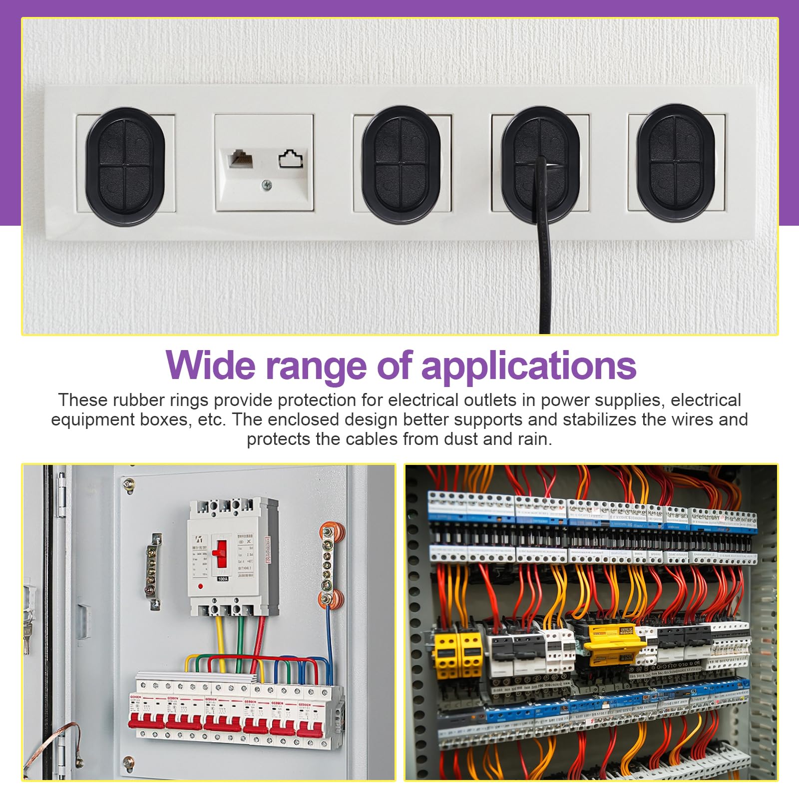 Set 52 Beccucci Gomma Per Passacavo - 7 Misure (8-38mm) Con Coltello - Impermeabile - Foto 8