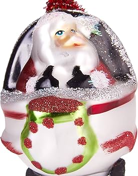Santa claus in helicopter christmas decoration Clearance