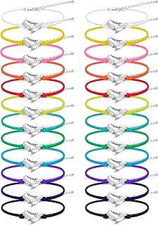 Funtery 24 Pcs Ice Skating Party Favors Colorful Ice Skating Bracelet Skater Birthday Gifts Sports Goodie Items Bulk for Women Men Skater Lover