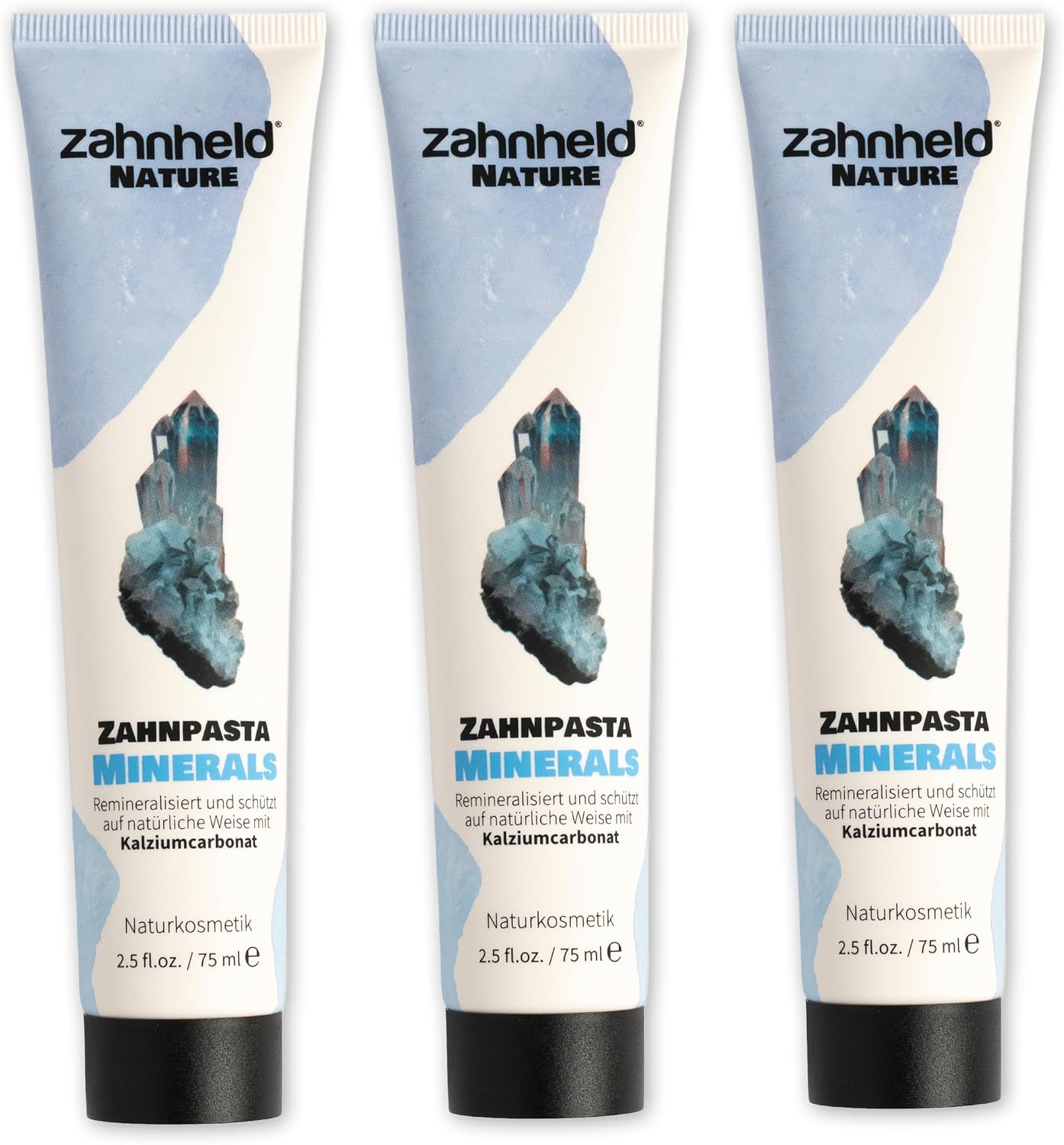 ZAHNHELD  Minerals Toothpaste - Remineralising with Hydroxyapatite Dicalcium Phosphate & Calcium Carbonate 1450 ppm Fluoride & Zinc PCA Vegan No Microplastic Palm Oil & Titanium Dioxide 75 ml