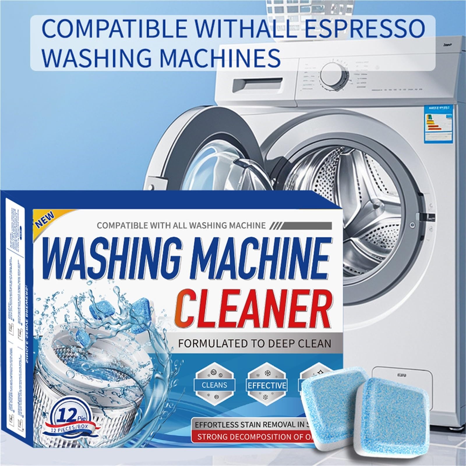 washing machine cleaner tablets Limpiador de tambor for lavadora, lavavajillas, pastillas efervescentes, quitamanchas