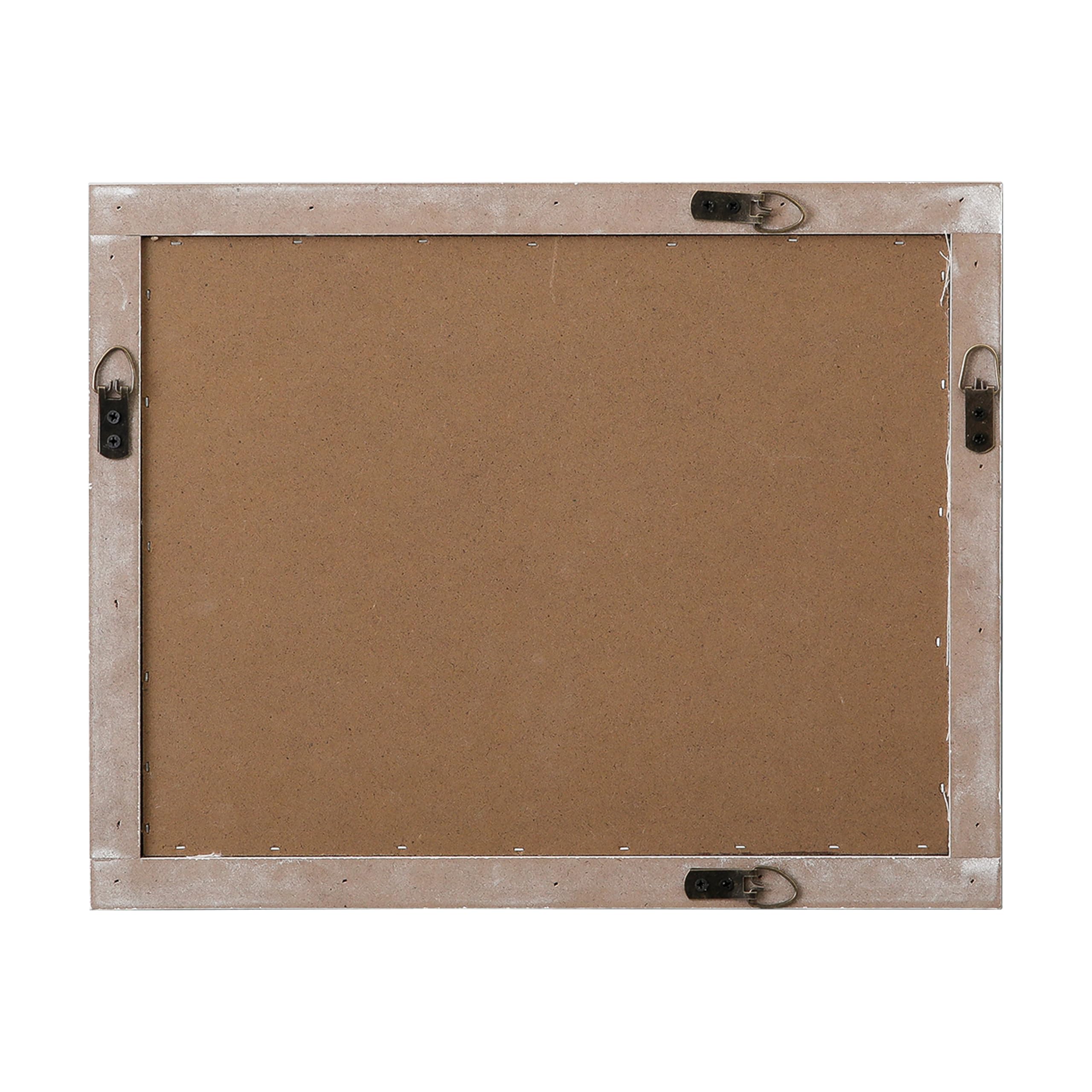 Blanc Vintage Tableau Liege Mural avec Cadre en Bois 40 x 32 cm,Tableau d'Affichage Liège Rustique, Petit Tableau pour Épingles