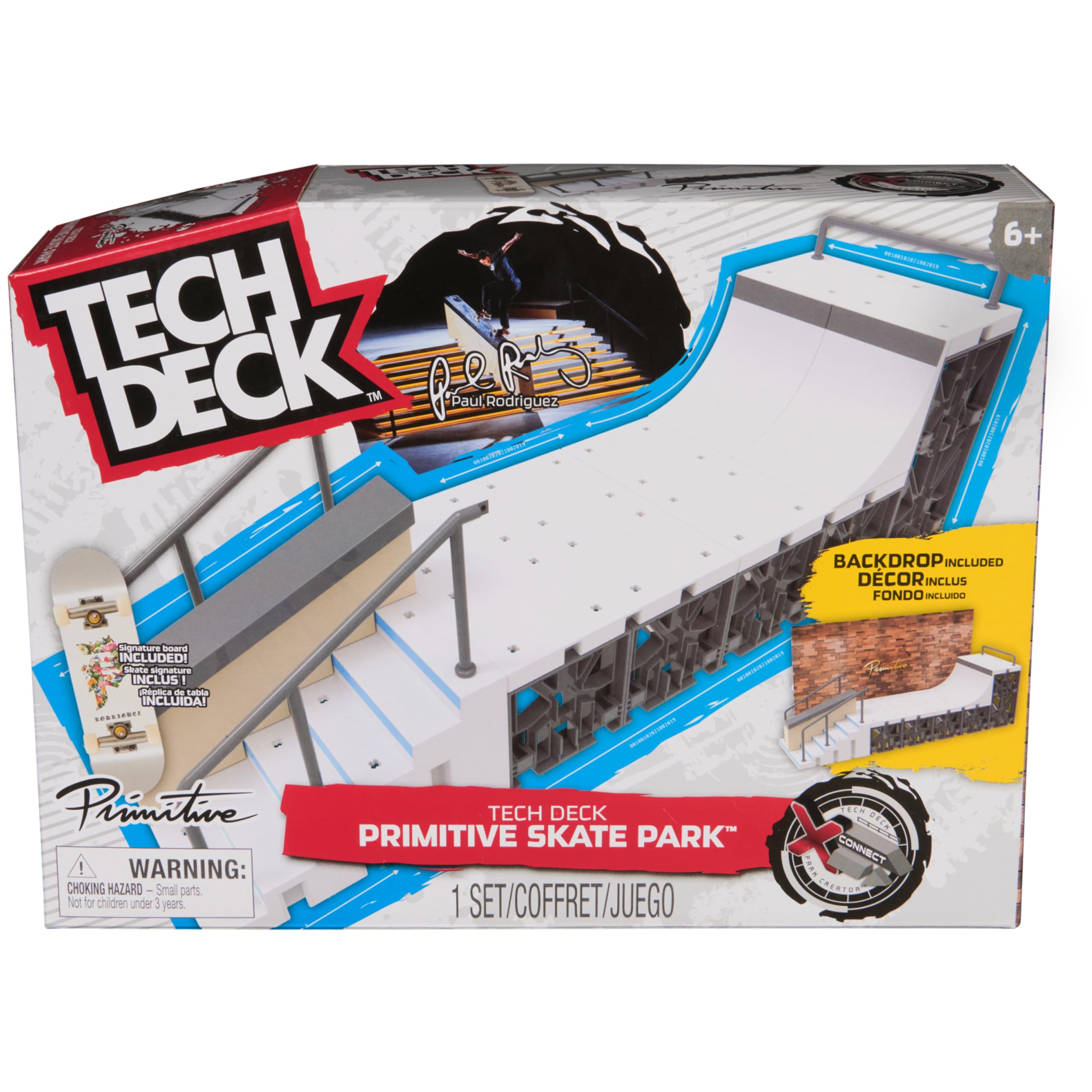 Spin Master Tech Deck Primitive Skate Park de X-Connect Kit de rampes personnalisables et constructibles avec une planche à doigts pour enfants à partir de 6 ans