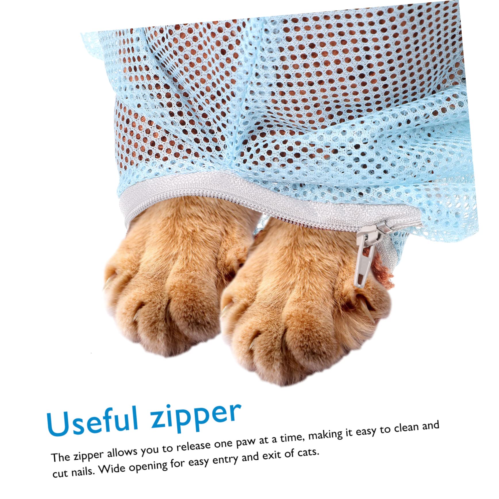 minkissy 3piezas Bolsa Ajustable para Gatos Bolsa De Transpirable y Multifuncional con Bozal para Limpieza Recorte De Uñas y Cuidado De