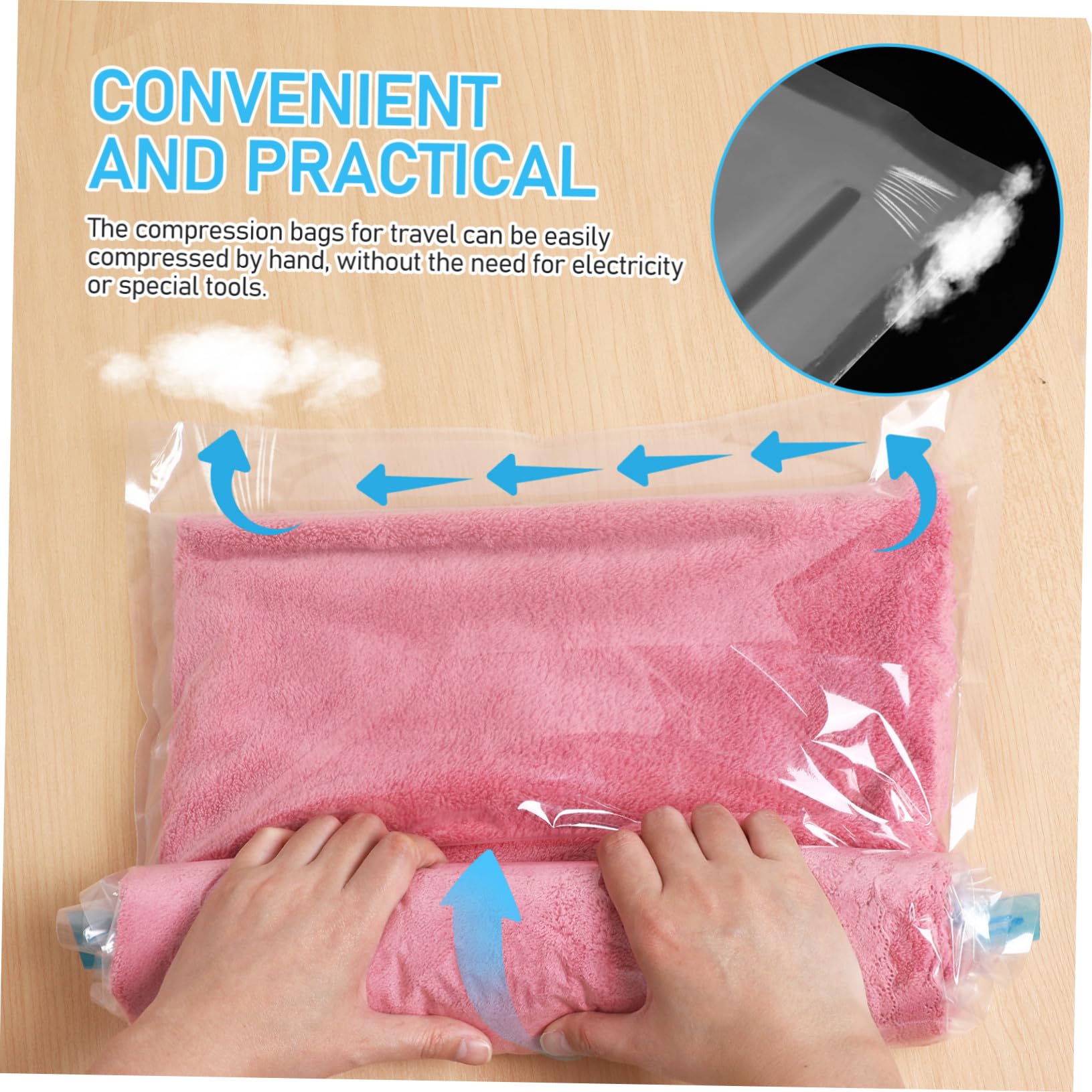 Rollbare Kompressionsbeutel Vakuum Reisetasche und aus Pa und Pe 12 Stück Platzsparend Einfach zu Benutzen für Kleidung und Bettwäsche für Reisen