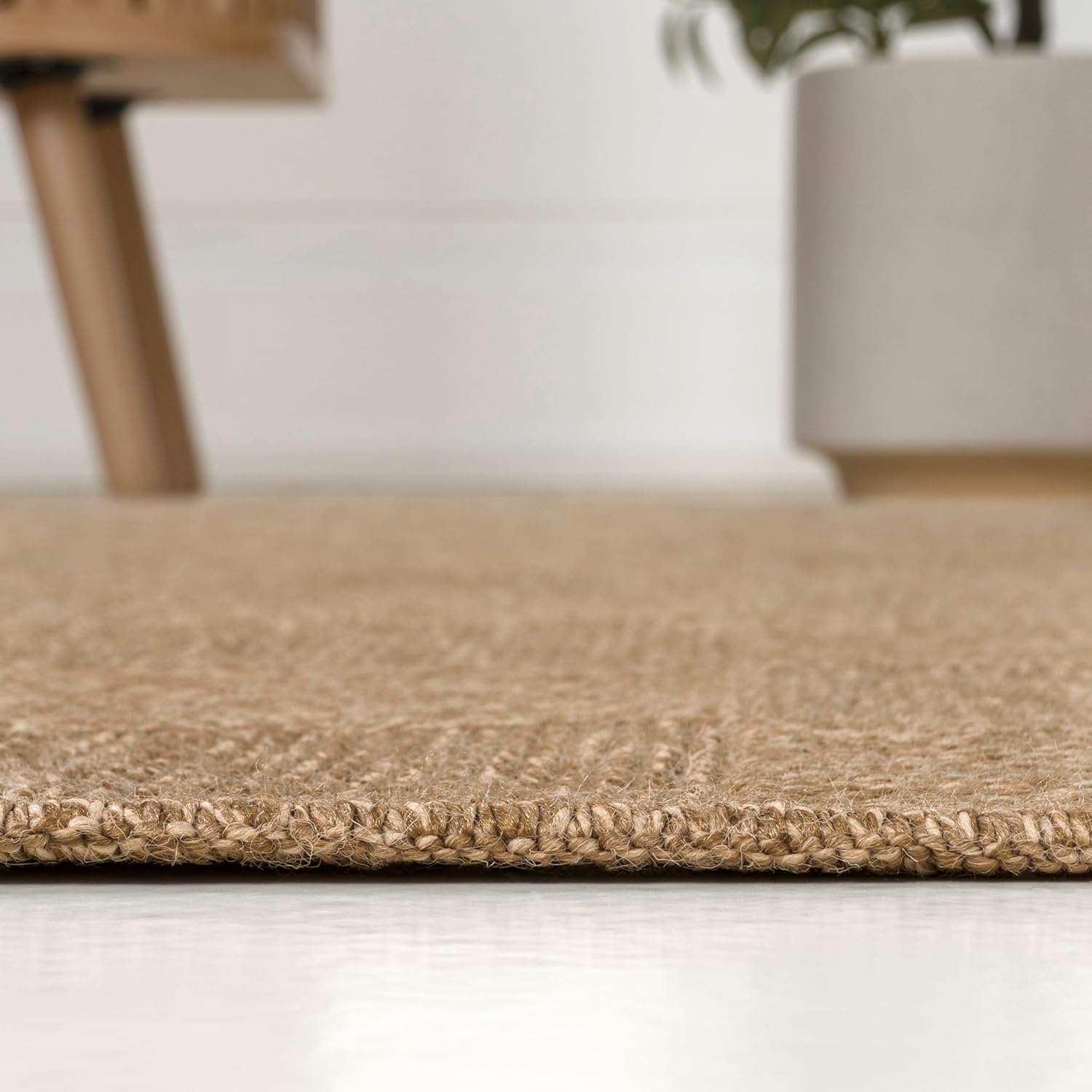 JONATHAN Y Easy Jute Rustic Indoor Outdoor Area Rug Natural 3X5, Mason Checker for Backyard, Patio, Easy-Cleaning, High Traffic, Pet-Friendly, Hose Washable, Non-Shedding FXV201A-3