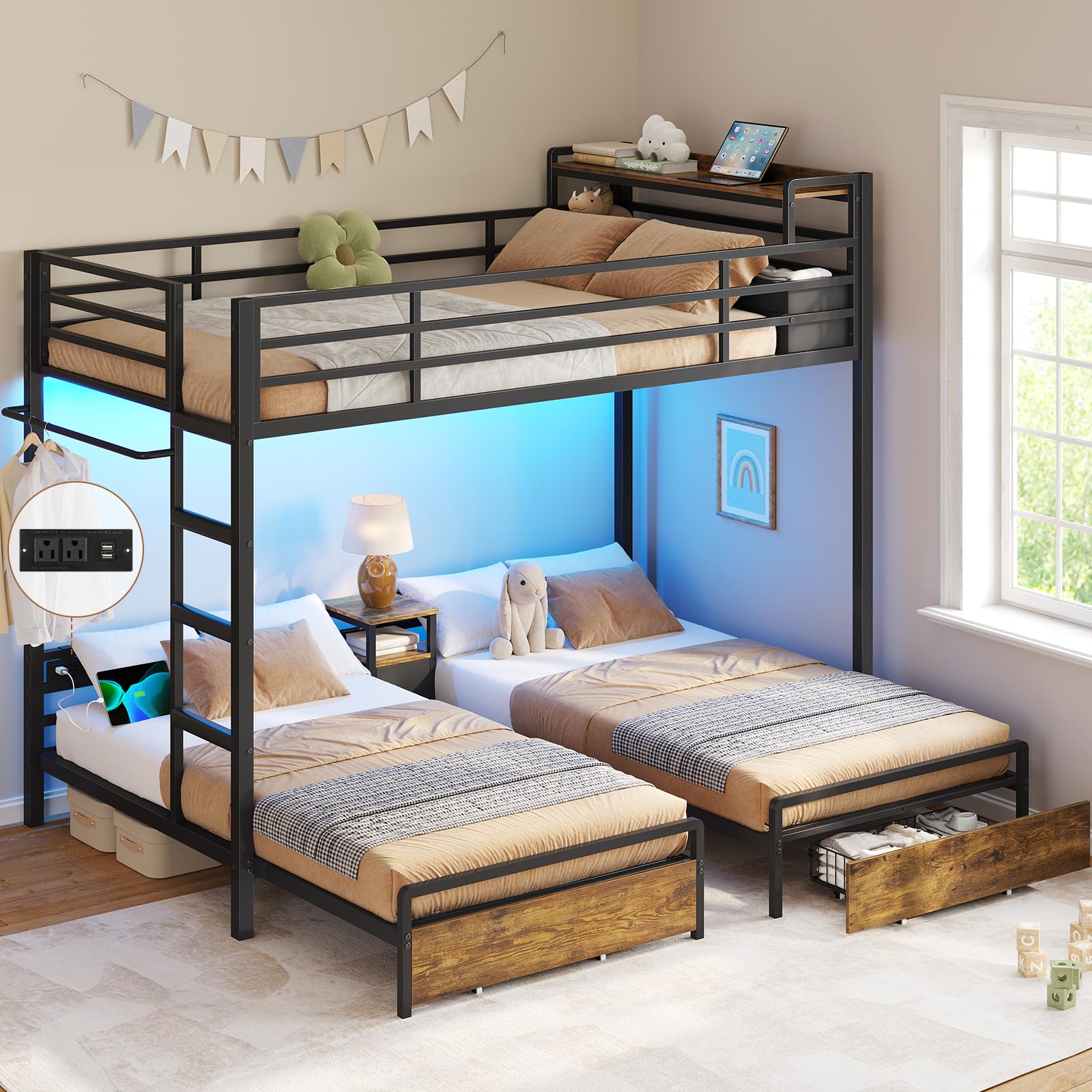 DICTAC Triple Bunk Bed
