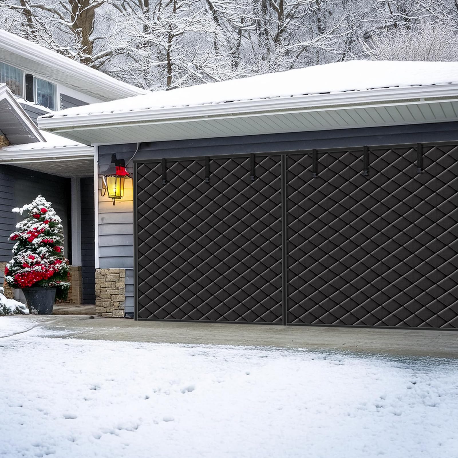 Cortina magnética para puerta de garaje con aislamiento térmico, resistente al frío y al agua, tela Oxford, cubierta de aislamiento para la pantalla de la puerta
