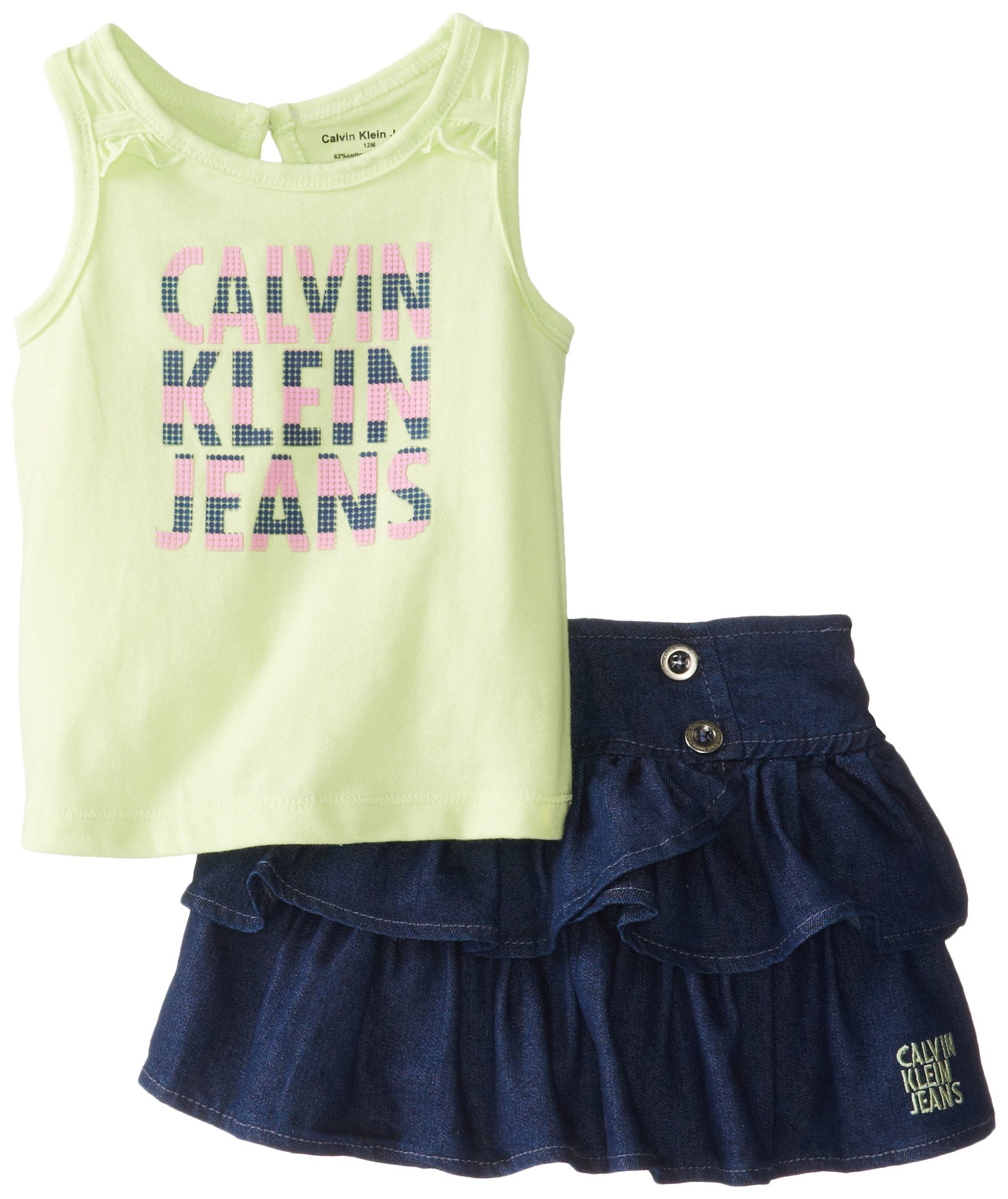 Calvin Klein Baby Girls' Tank Top with Chambray Skort