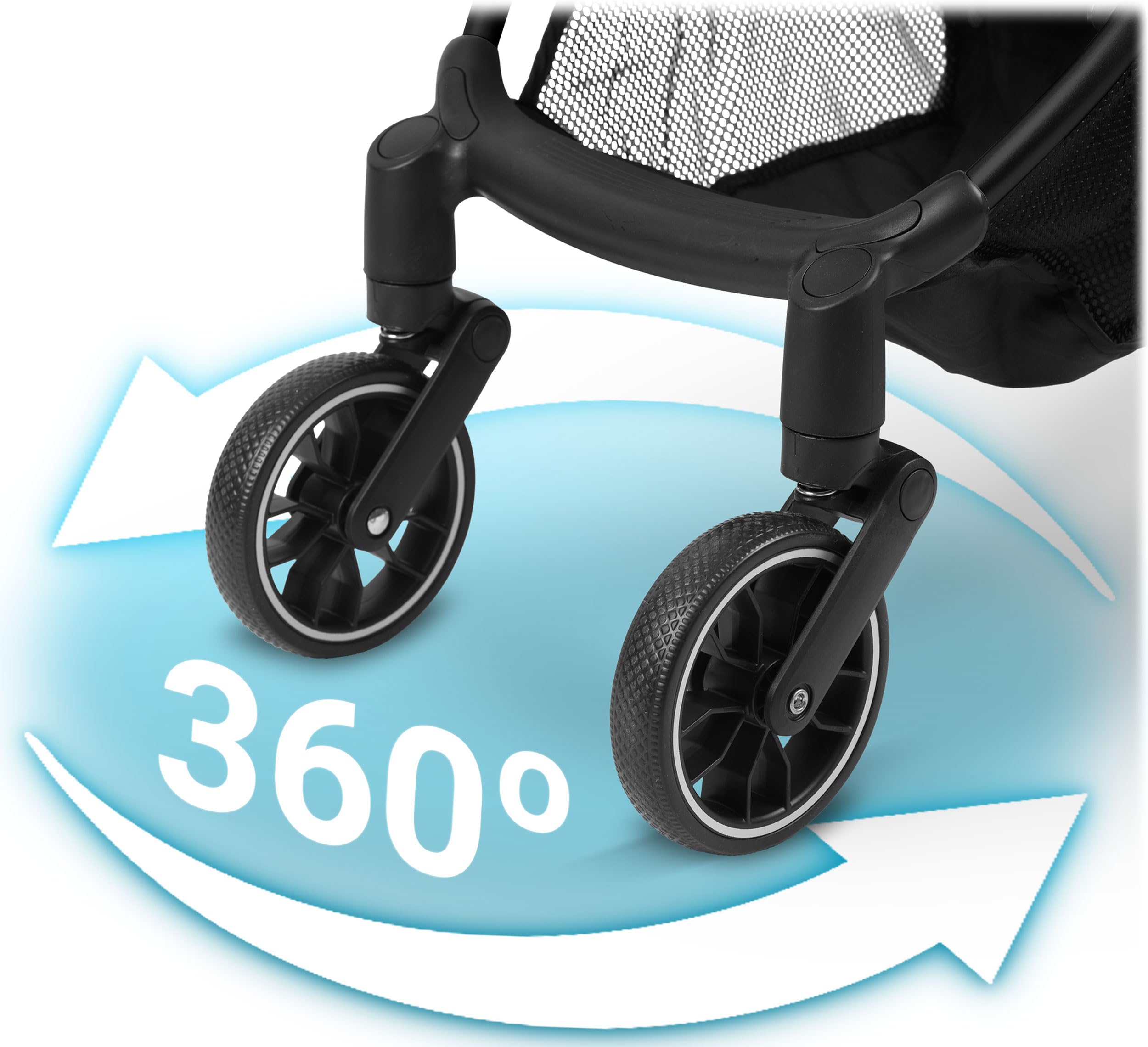 Nukido Poussette Canne Pour Bébé 0-36 Mois 0-15 kg Pliage Automatique En 2 Secondes Roues Avant À 360° Amorties Grandes Roues Arrière Tout-Terrain Vert Paseo