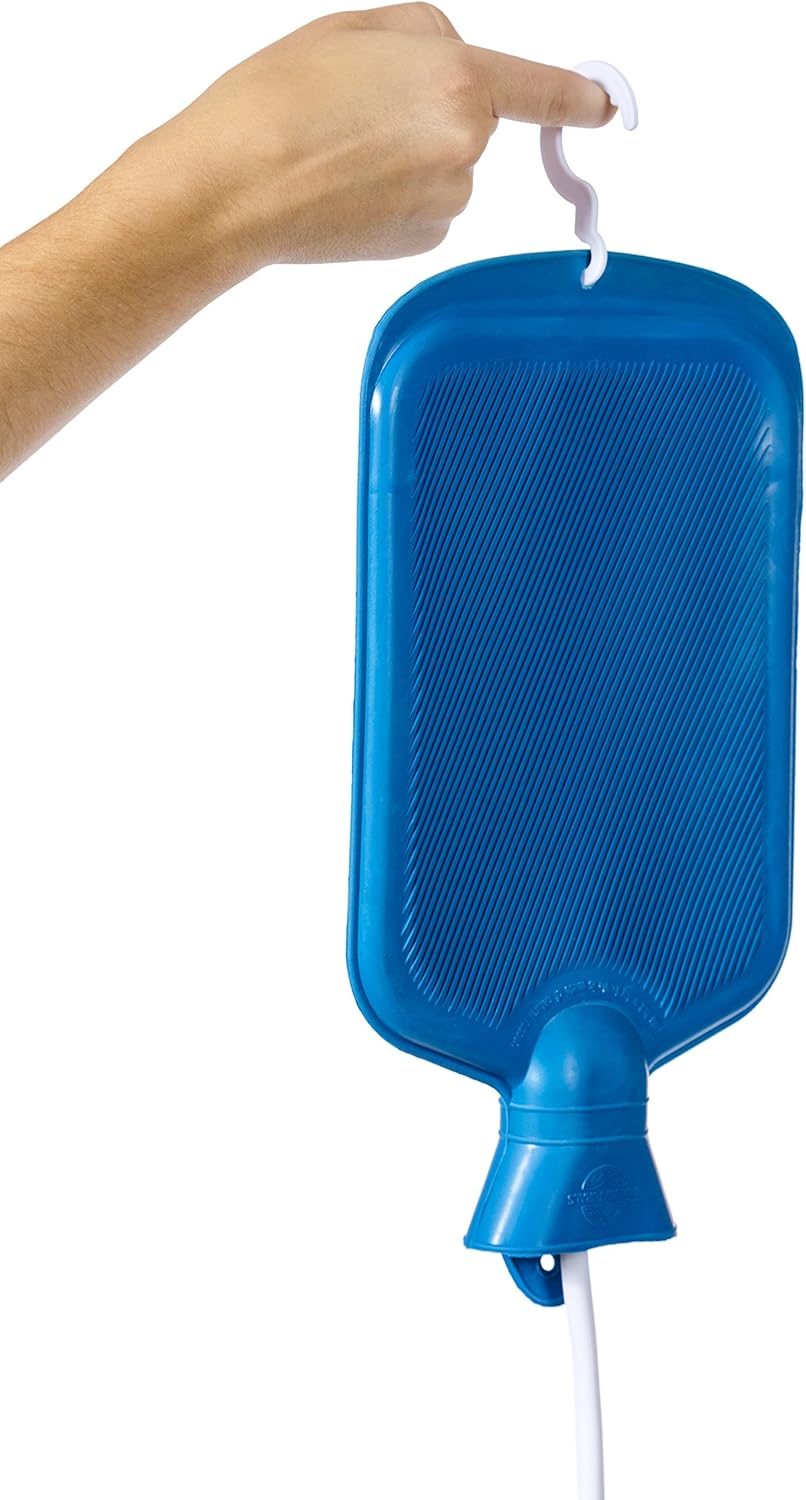 Best Colon Cleanse Enema Bag BPA Free with Tubing (2 Quart) Hot Water Bottle - Coffee, Shower, Douche & Home Adult Enema Kit by Immunaturals, Blue  : Health & Household