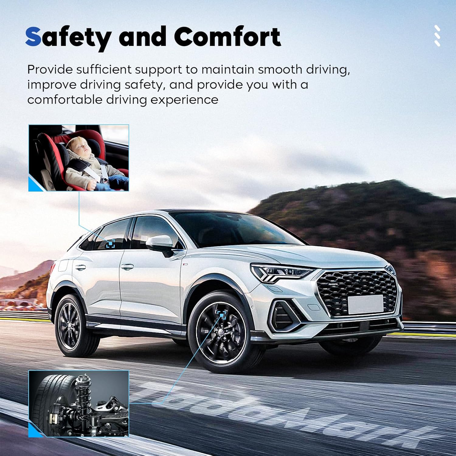 Front Complete Struts Assembly Shock Absorber w/Coil Spring Compatible with 2003-2013 Volvo XC90 (Excludes Electronic Suspension), Replace for 11485 11486（Set of 2）