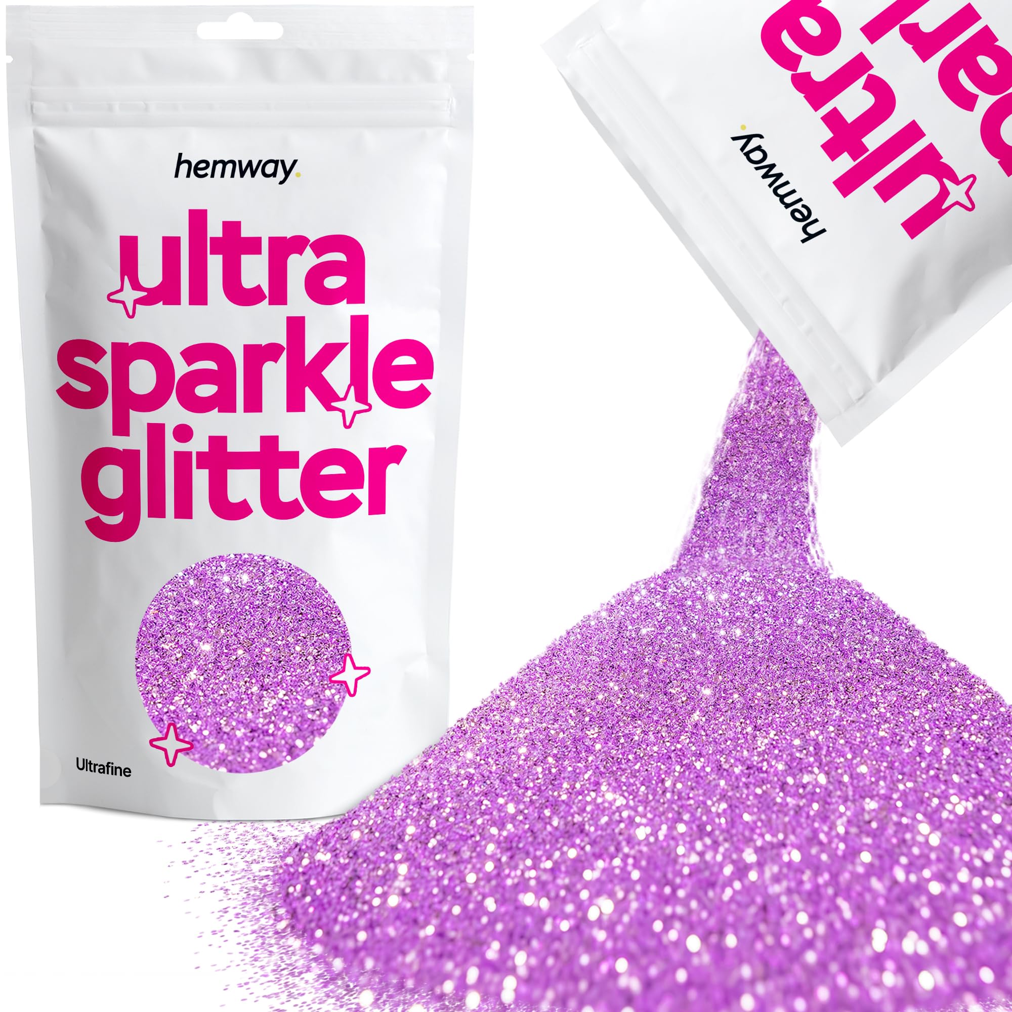 Hemway Ultra Sparkle Glitter Baby Pink Iridescent 100g Fine | Glitter for Arts & Craft, Makeup, Nail Art, Crafting, Card Making, Sparkle Decoration — view 41