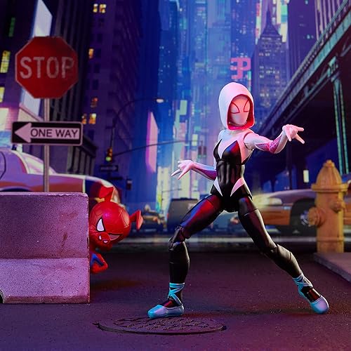 Miniatura 8 de Spider-Man Hasbro Marvel Legends Series Into The Spider-Verse Gwen Stacy - Figura de acción coleccionable de 6 pulgadas, con figura miniatura de